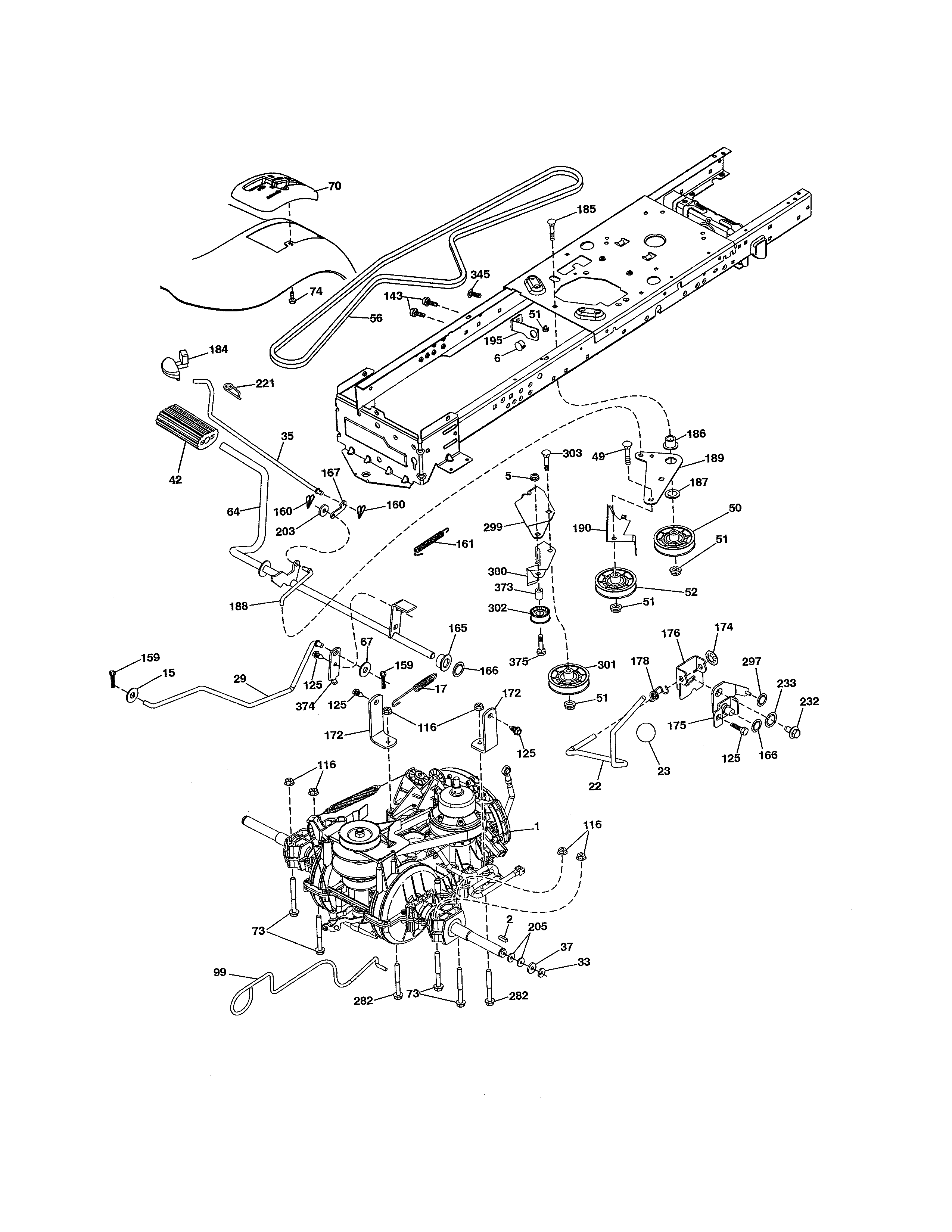 Poulan 96042015700 drive diagram