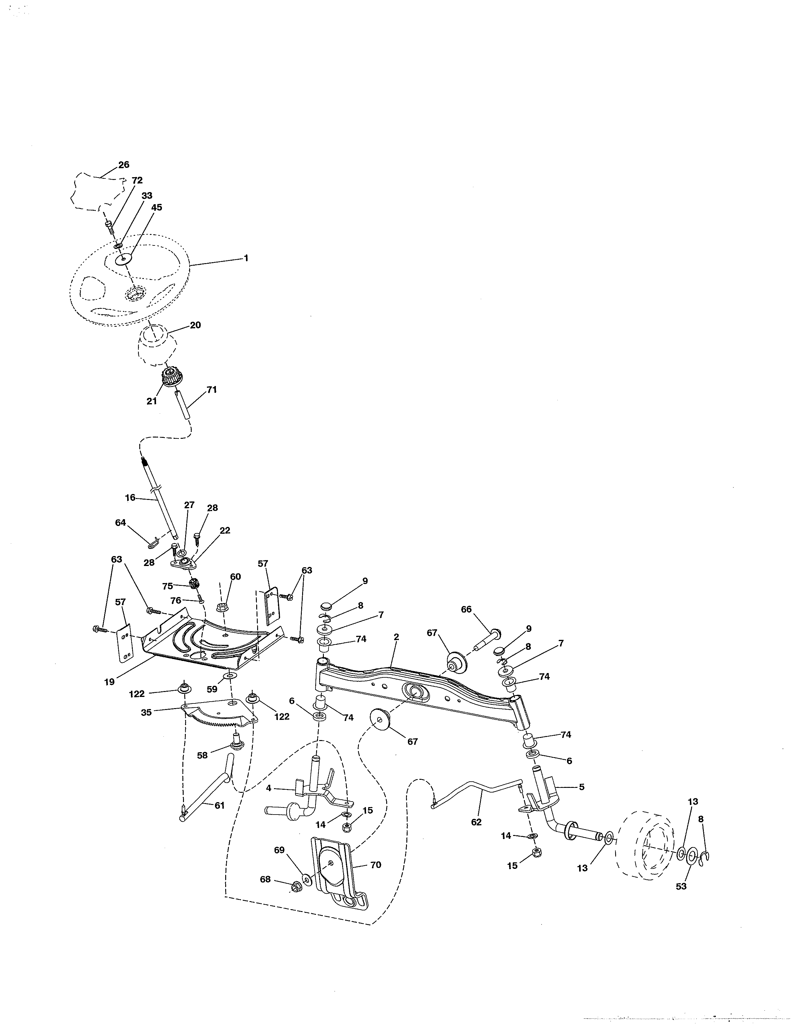 Poulan 96042015700 steering diagram