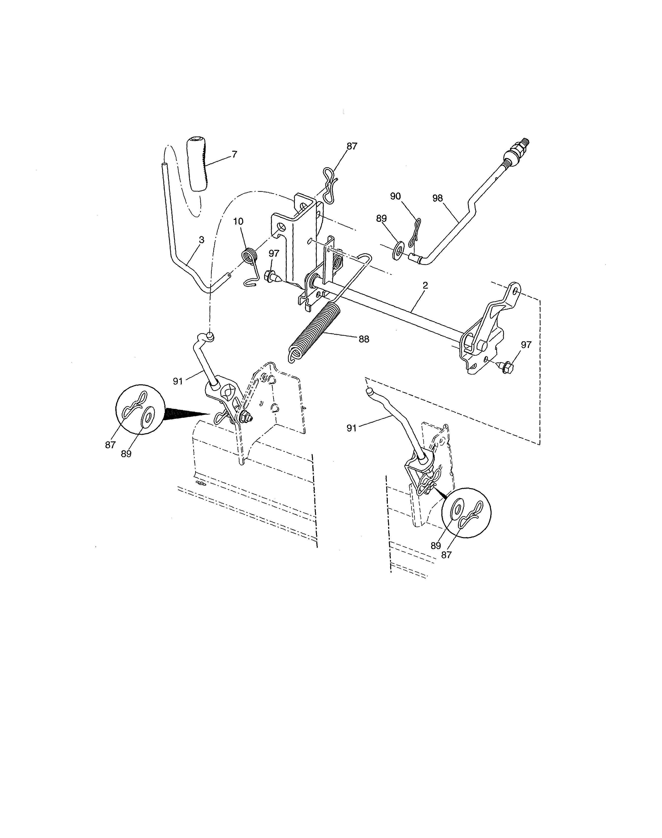 Poulan 96042015700 mower lift diagram
