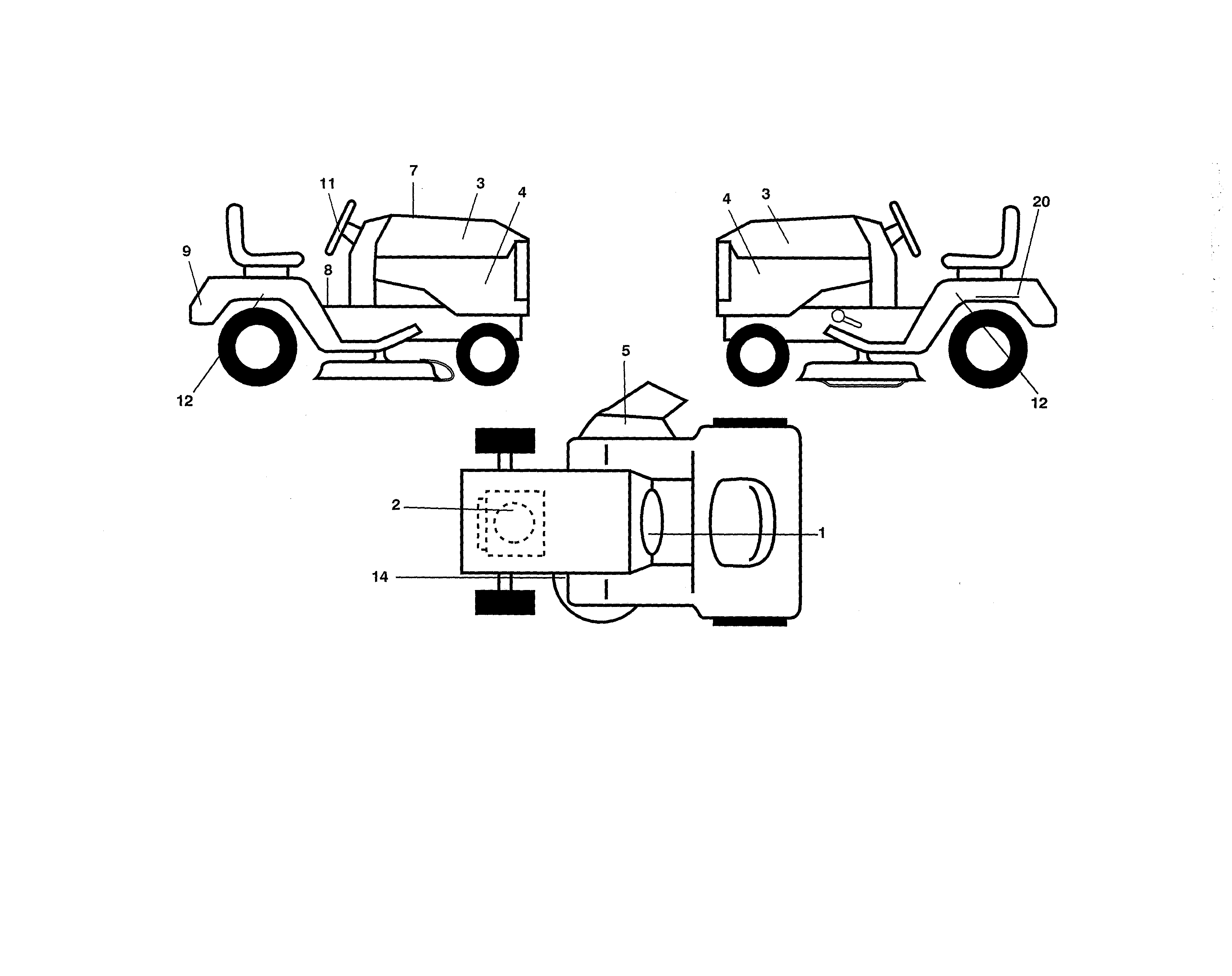 Poulan 96042015700 decals diagram