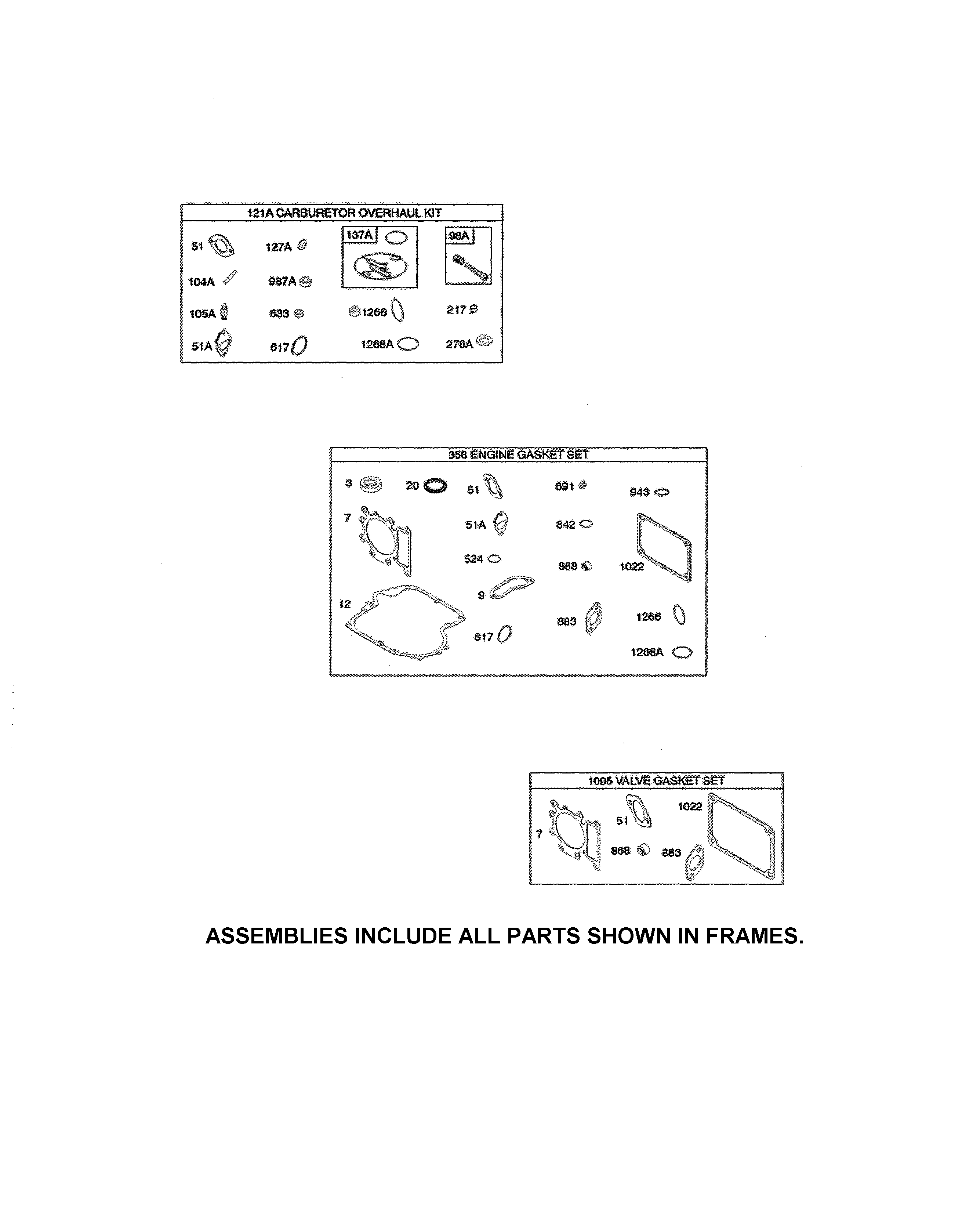 Craftsman 247203731 gasket sets diagram