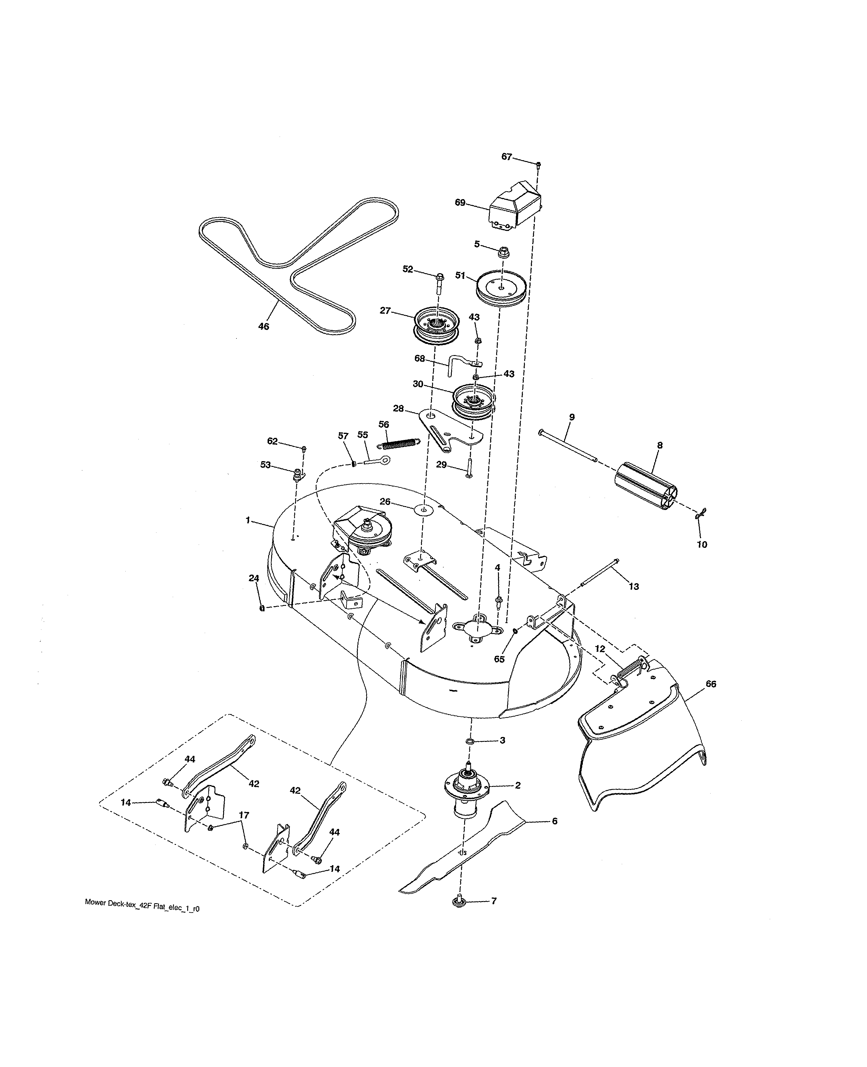 Husqvarna 96043020300 mower deck diagram
