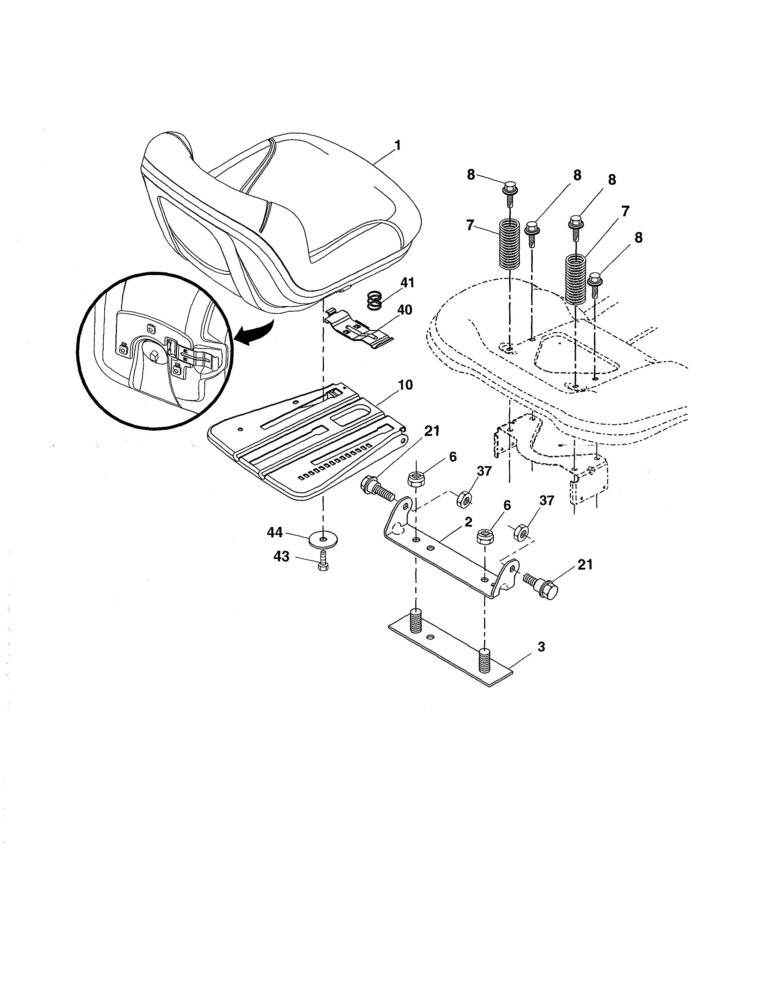Husqvarna 96043020300 seat diagram