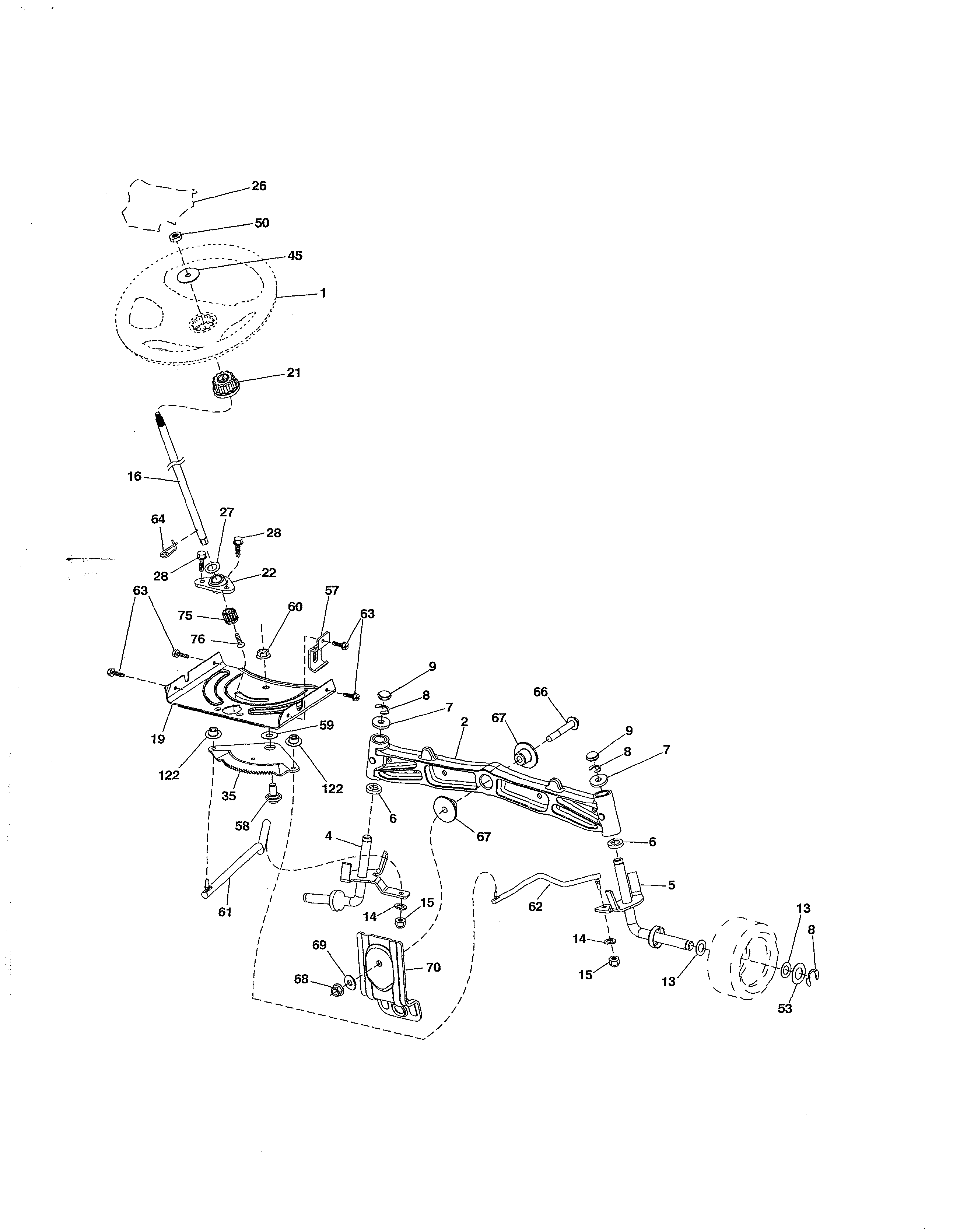 Husqvarna YTH24V48-96043018200 steering diagram