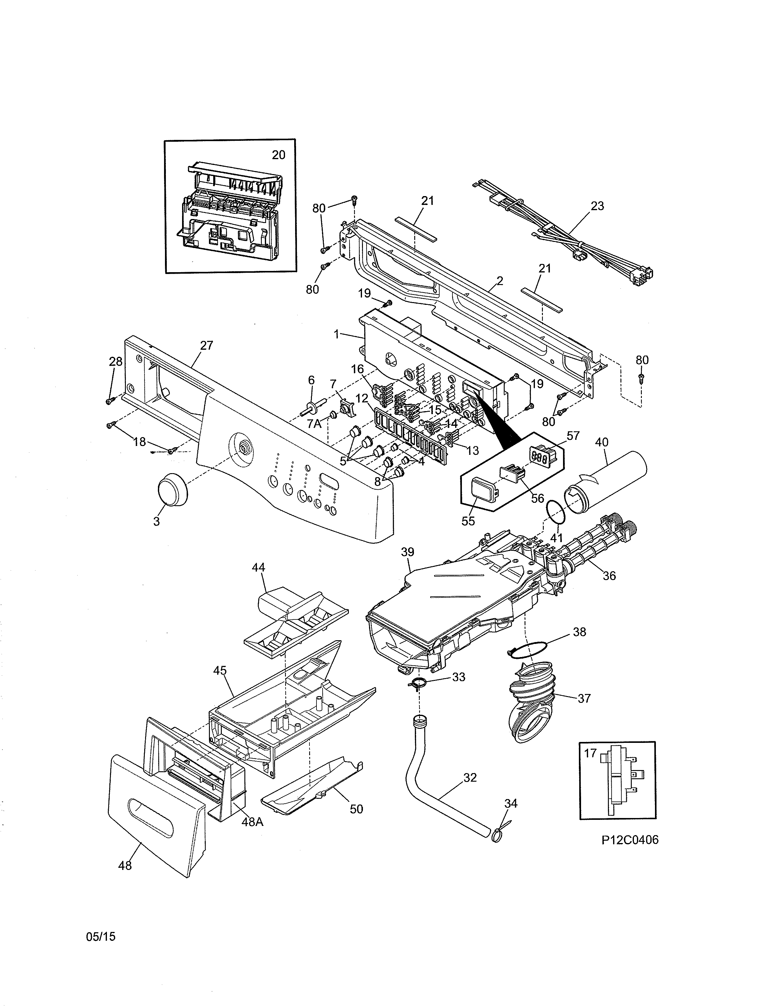 Kenmore 41741122410 control panel diagram