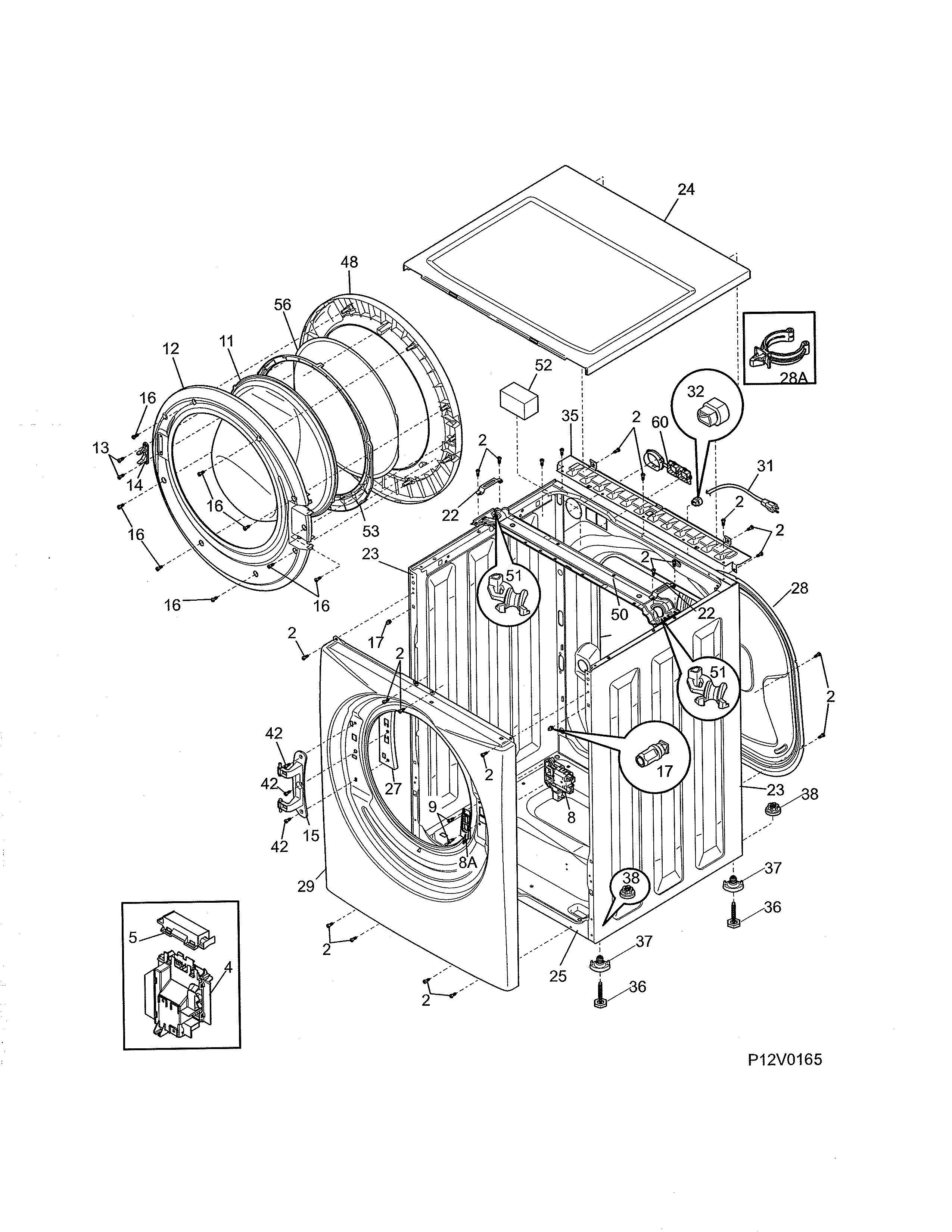 Kenmore 41741122410 cabinet/top diagram