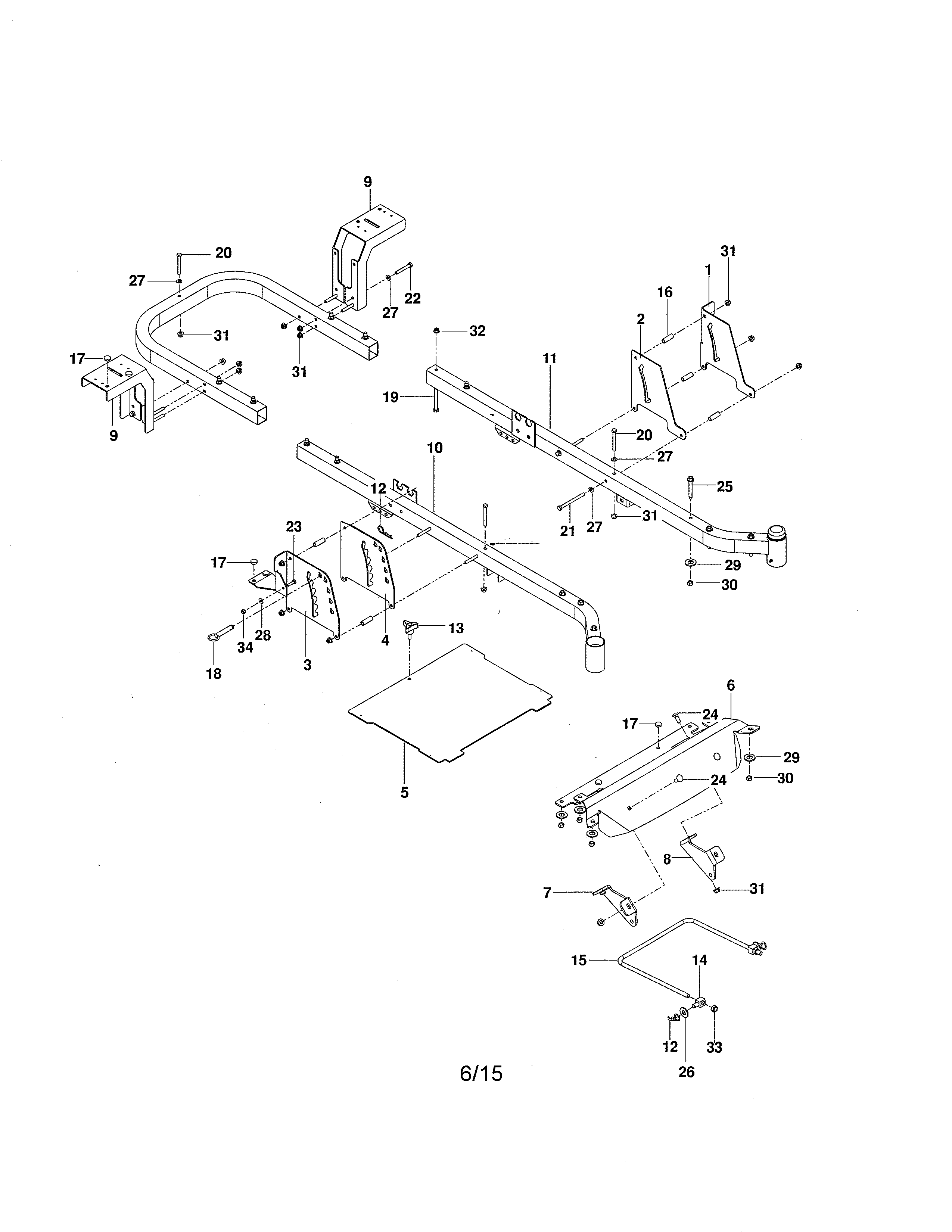 Husqvarna RZ5424/966659301 frame diagram