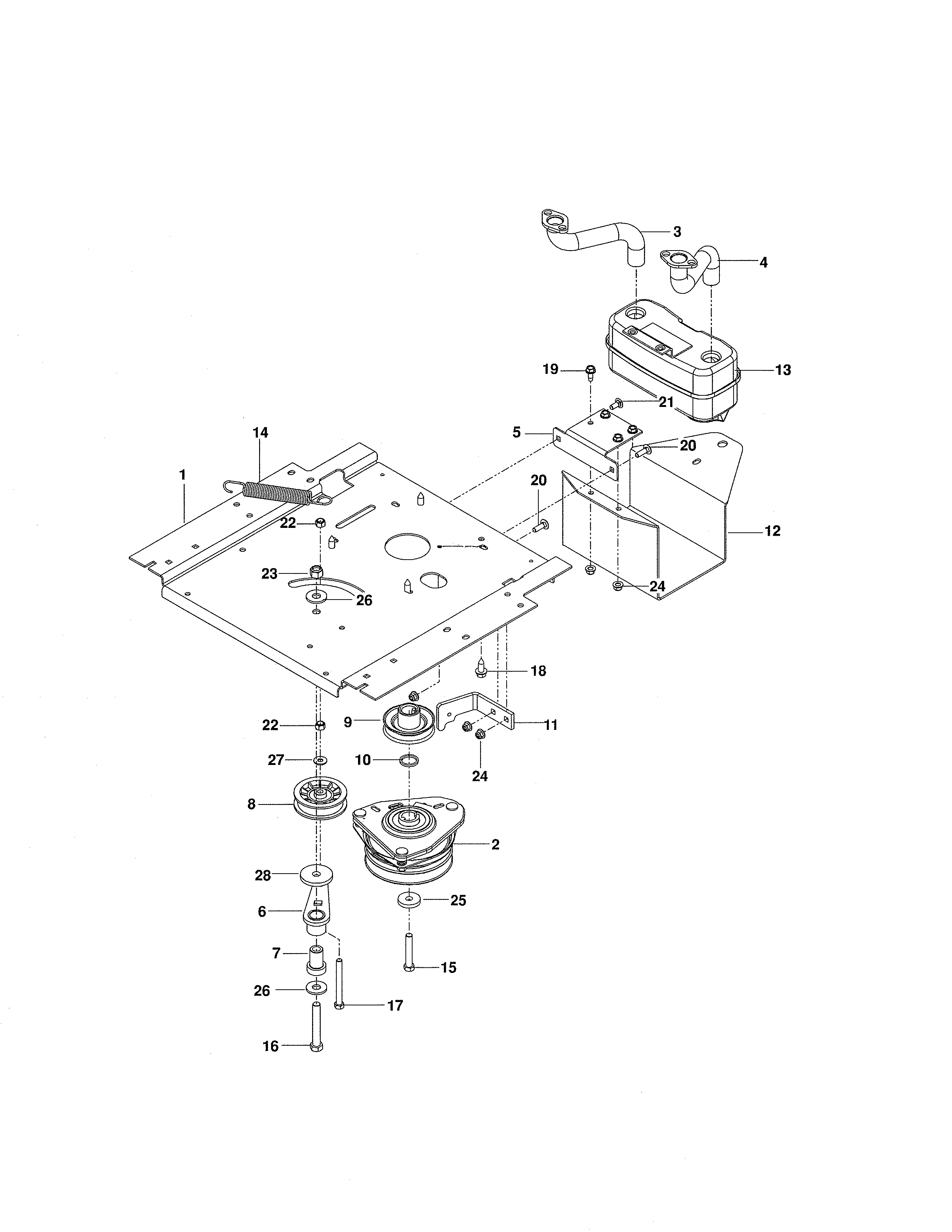 Husqvarna RZ5424/966659301 engine plate diagram