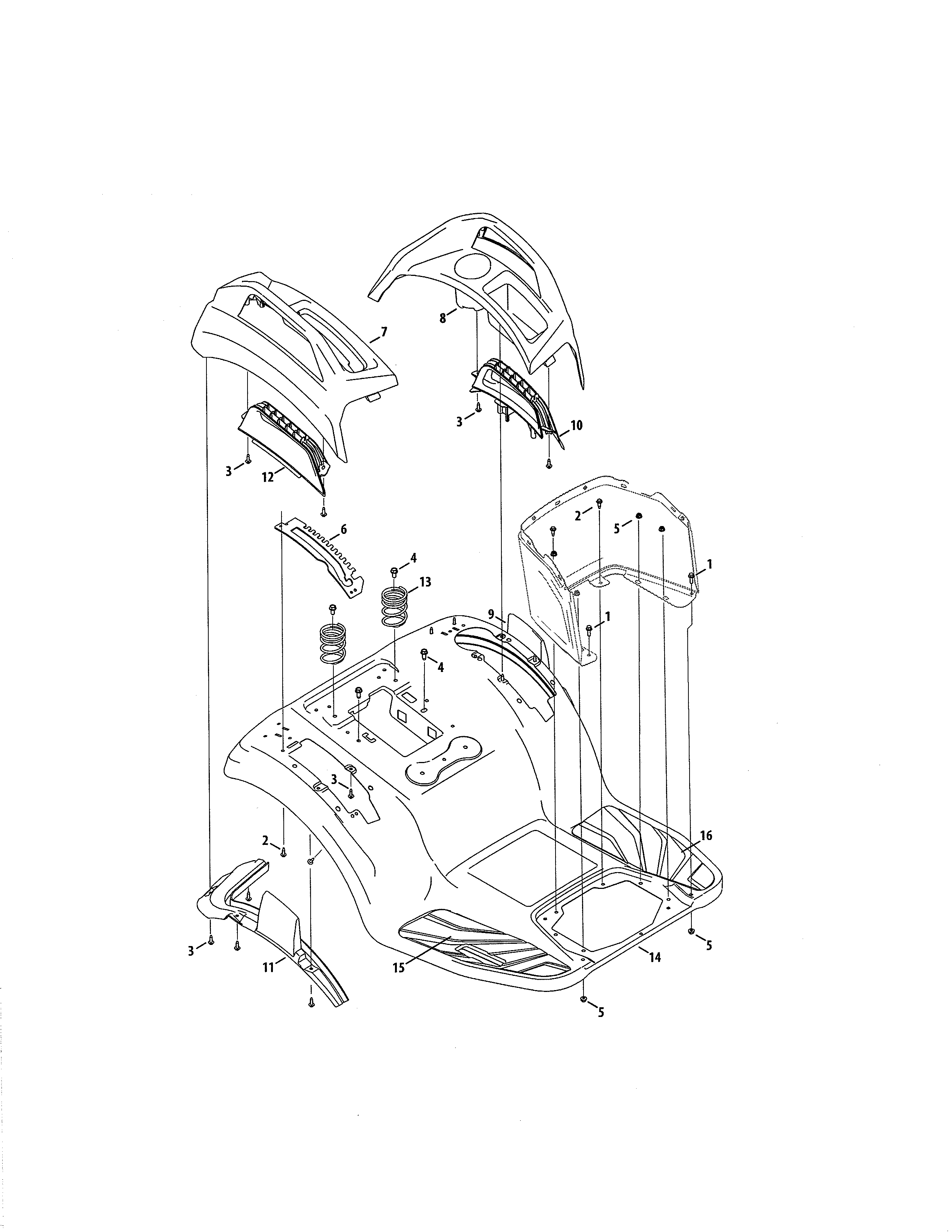Craftsman 247204430 fender/upper cover diagram
