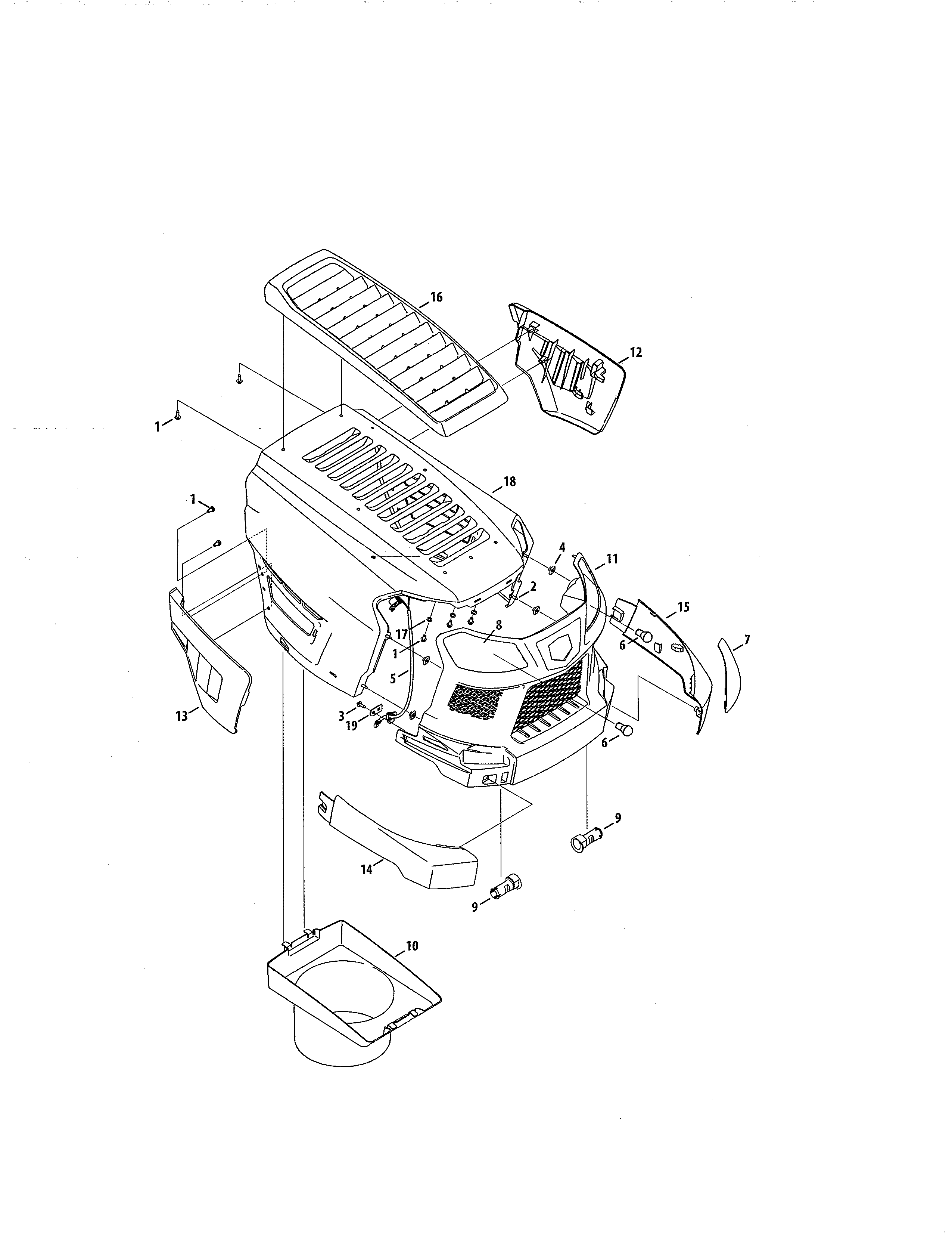 Craftsman 247204430 hood/grill diagram