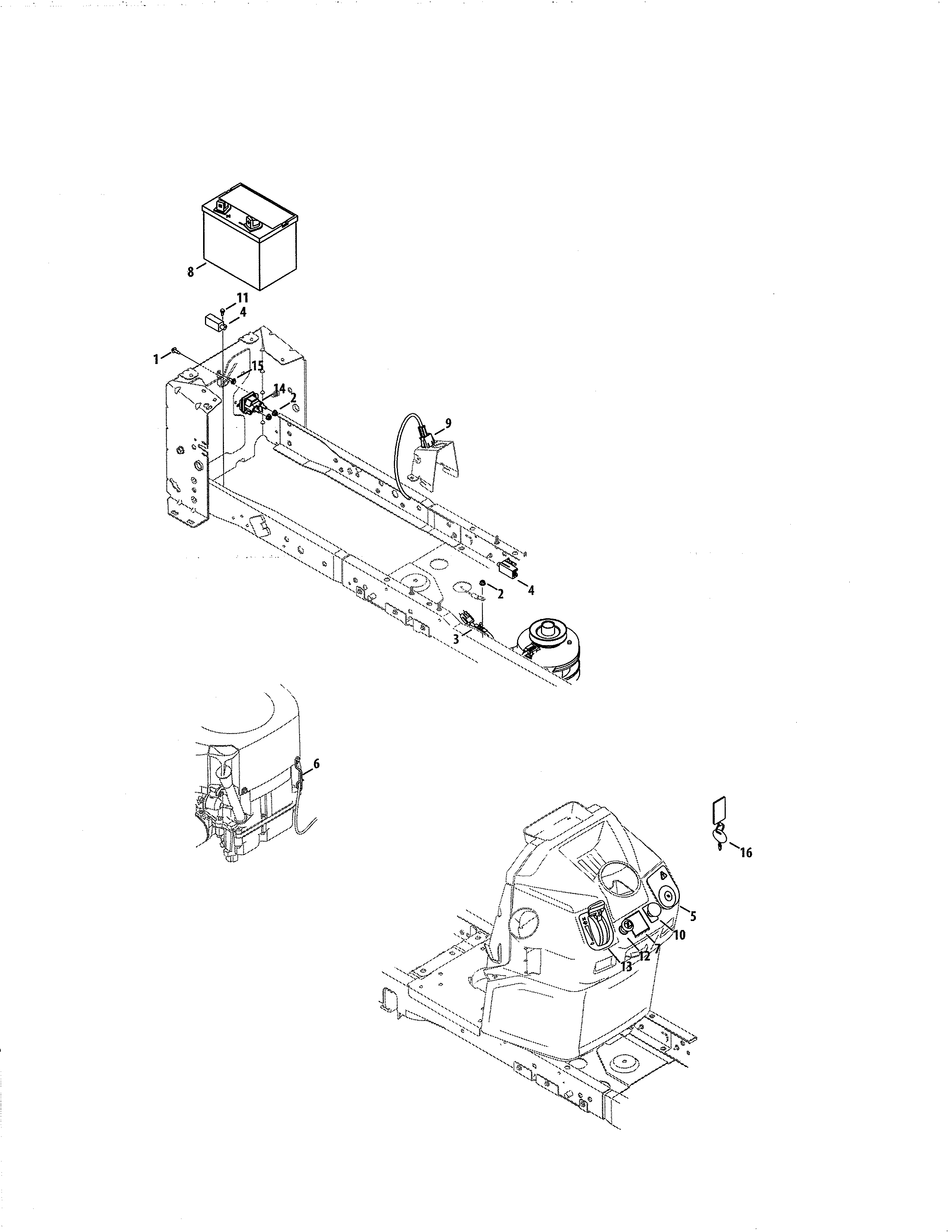 Craftsman 247204430 battery / dash harness diagram