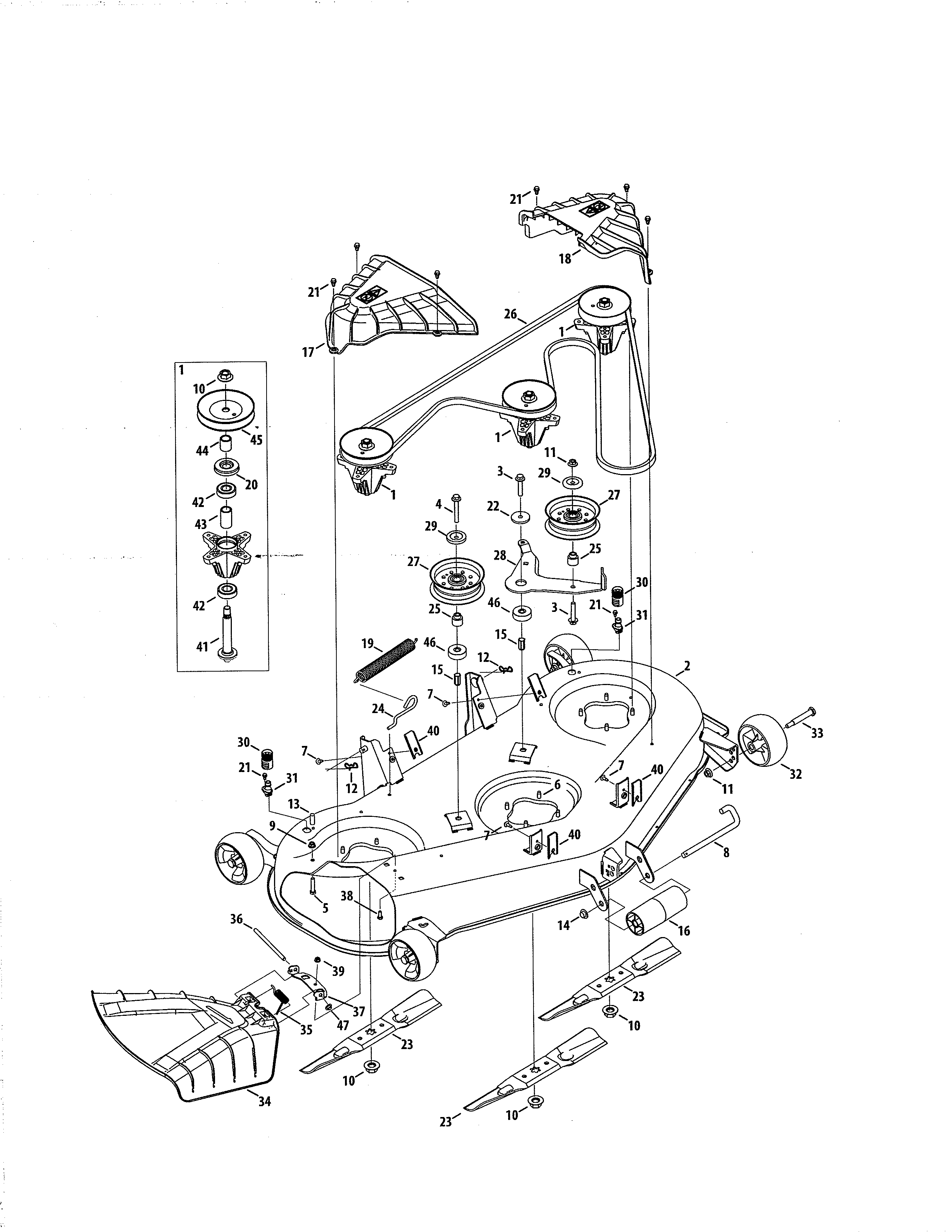 Craftsman 247204430 deck / spindle assembly diagram