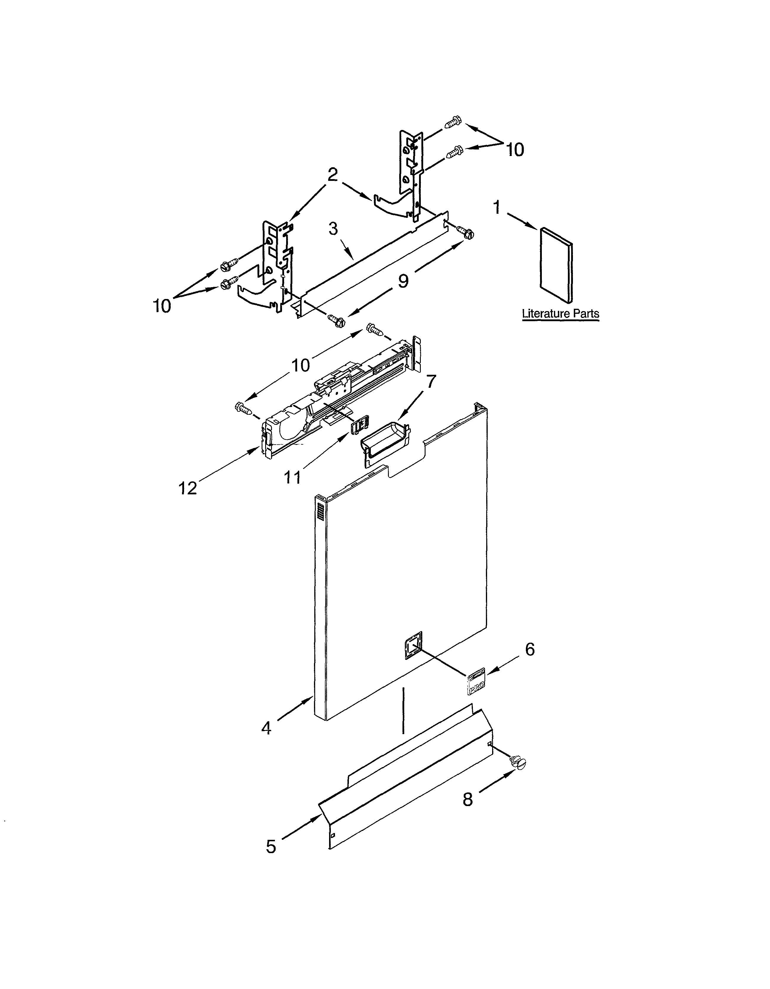 Kenmore Elite 66512763K313 door panel diagram