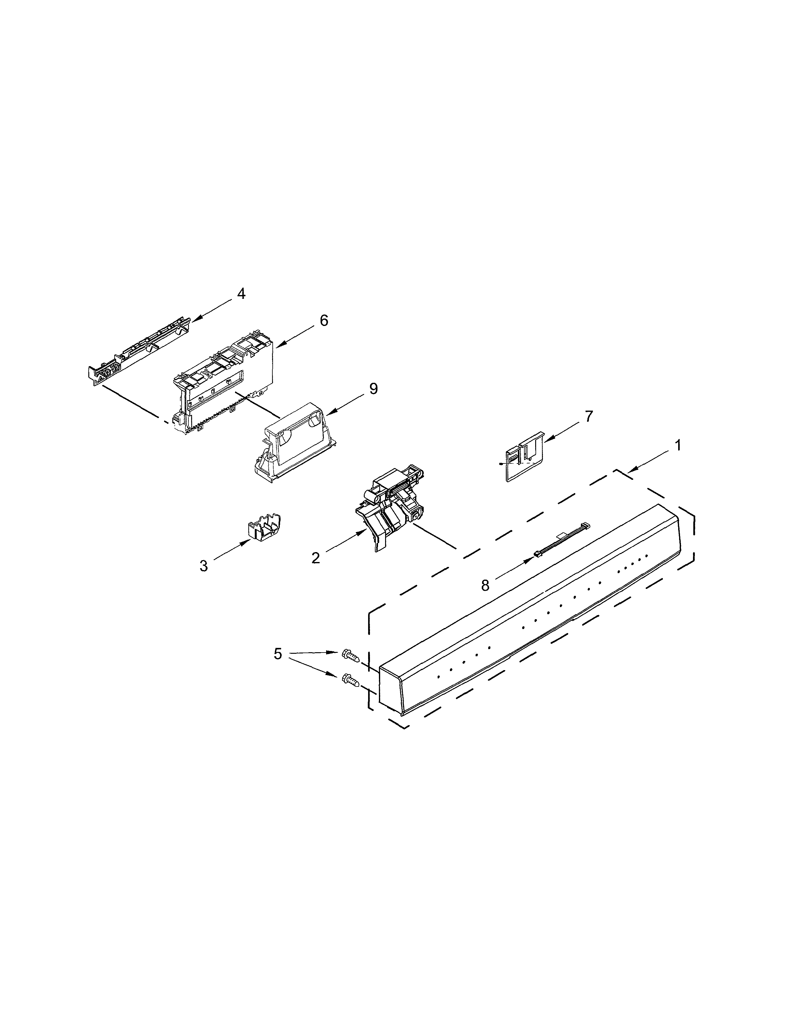 Kenmore Elite 66512763K313 control panel & latch diagram