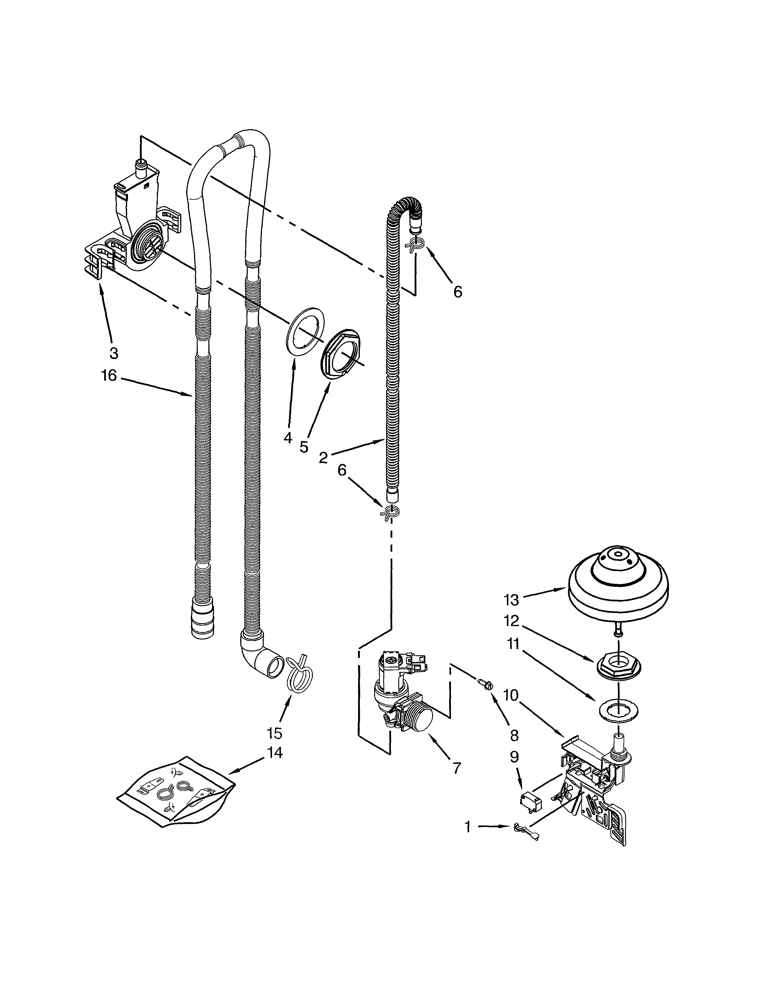 Kenmore Elite 66512763K313 fill/drain/overfill diagram