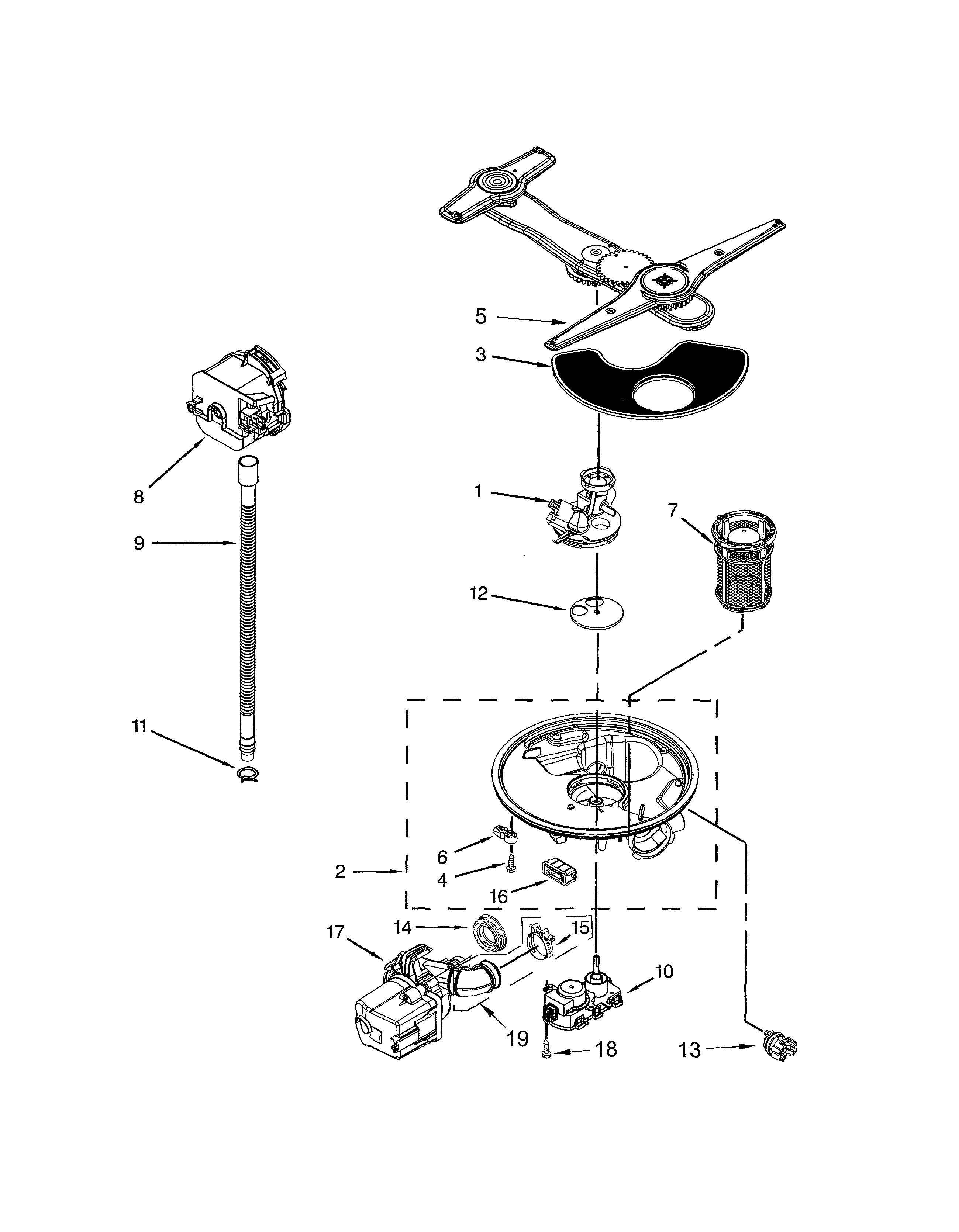 Kenmore Elite 66512763K313 pump & motor diagram