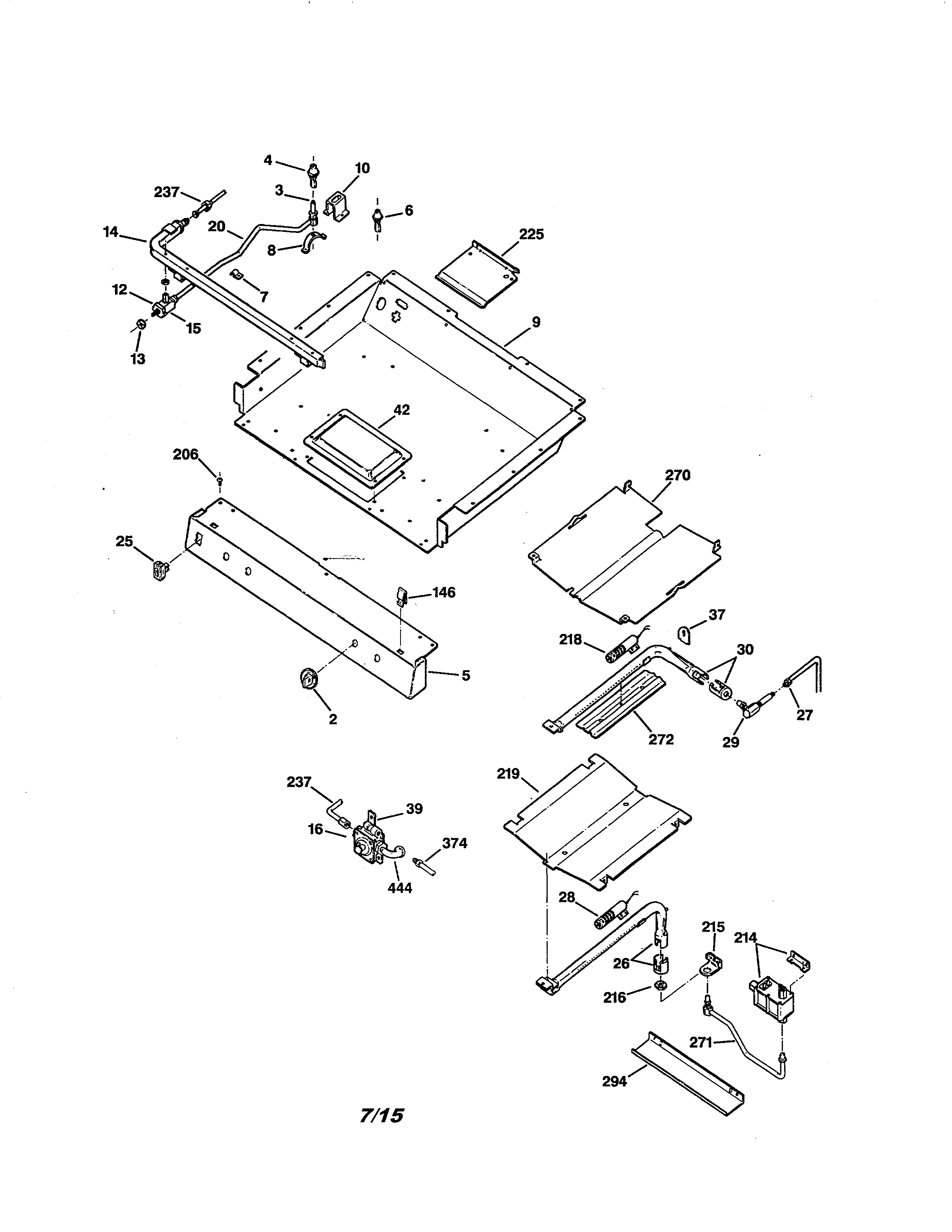 GE JGBP30AEV2AA gas & burner diagram