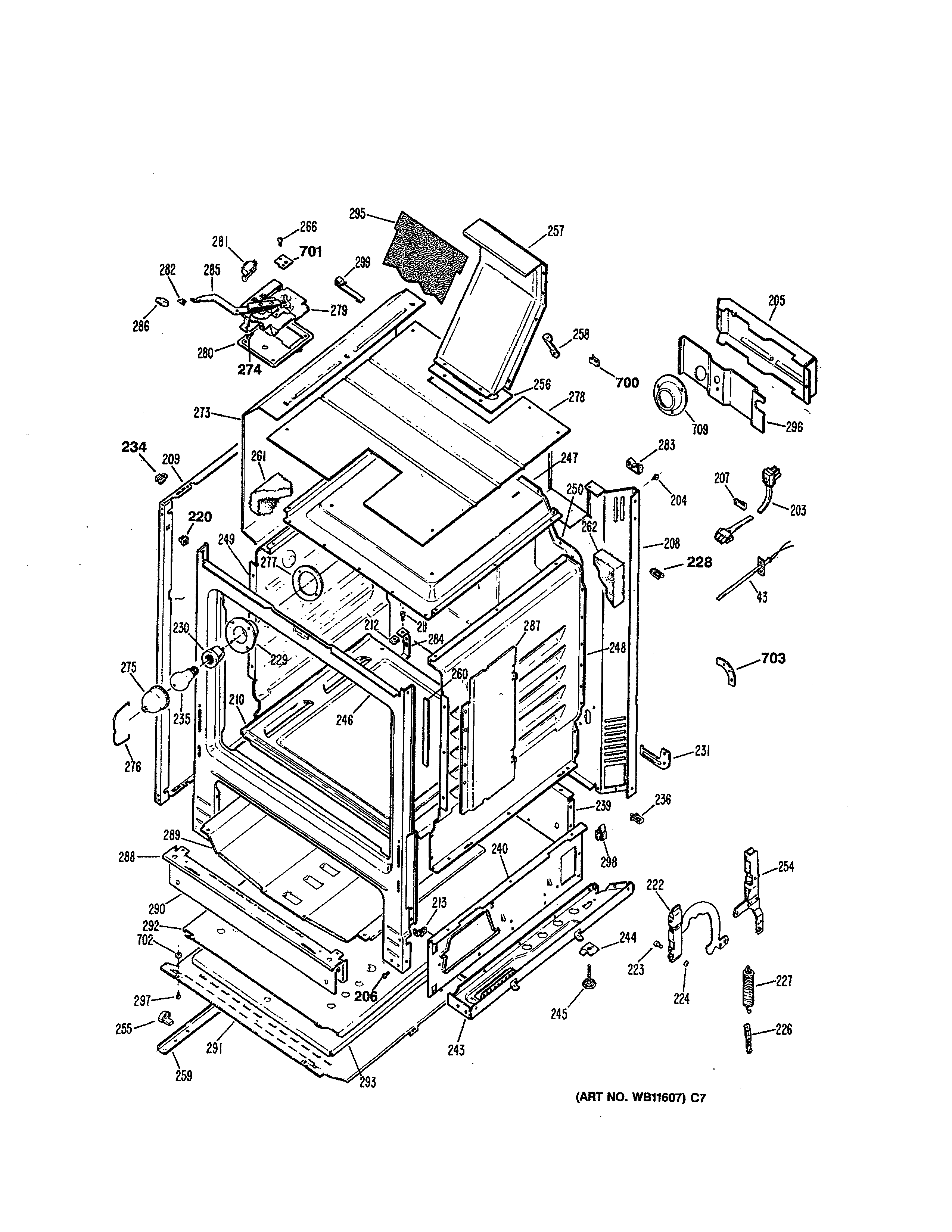 GE JGBP30AEV2AA body diagram