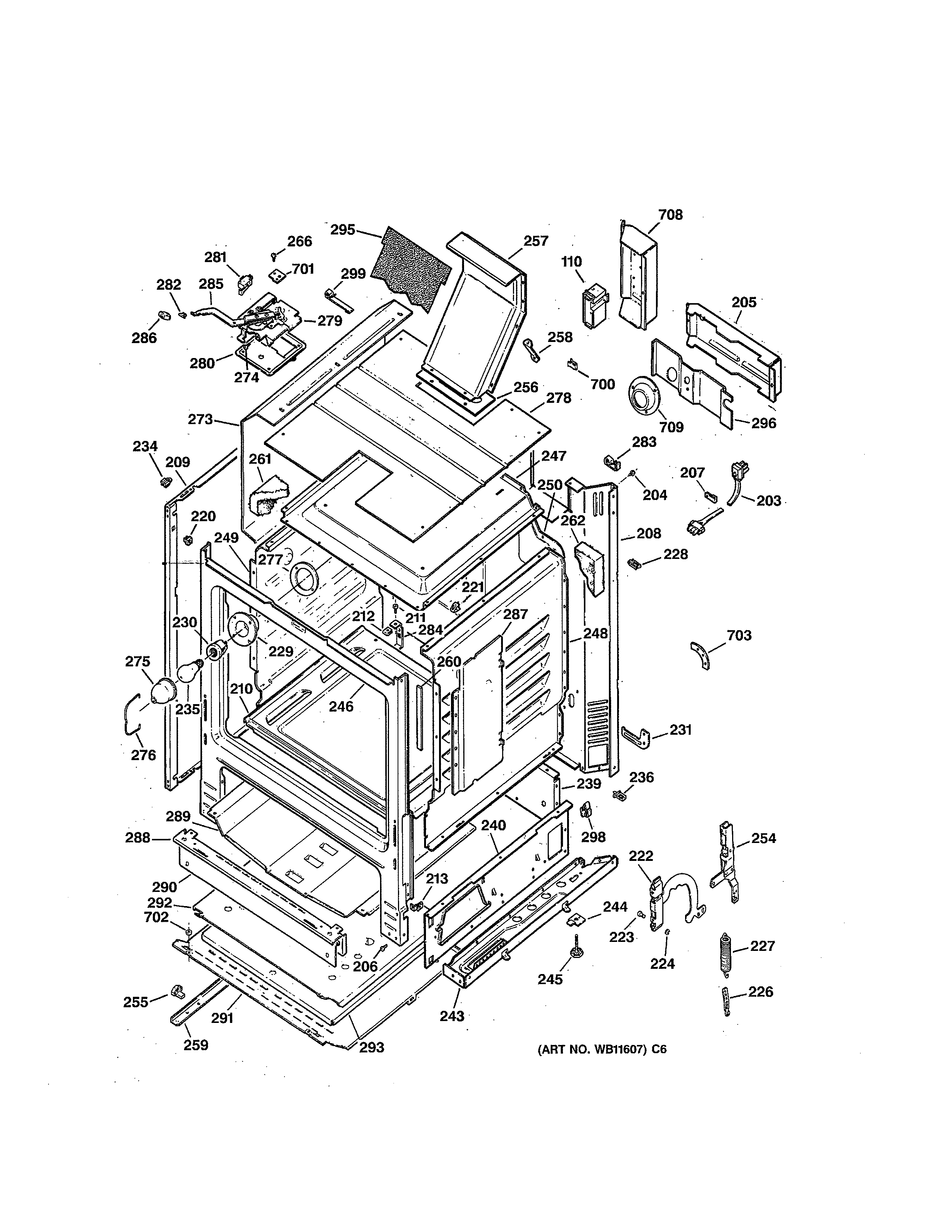 GE JGBP30GEV1AD body diagram
