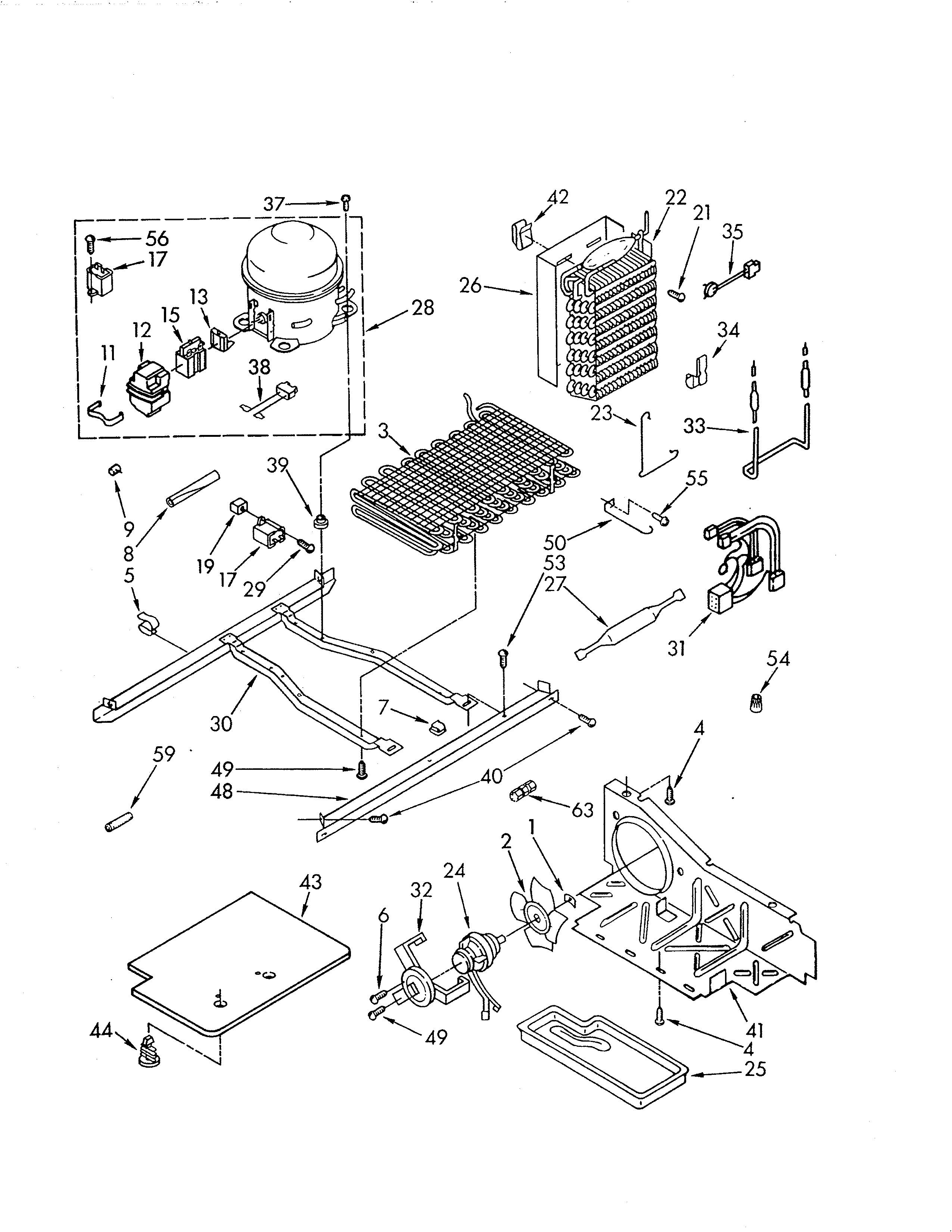KitchenAid KSRS25QAWH01 unit diagram