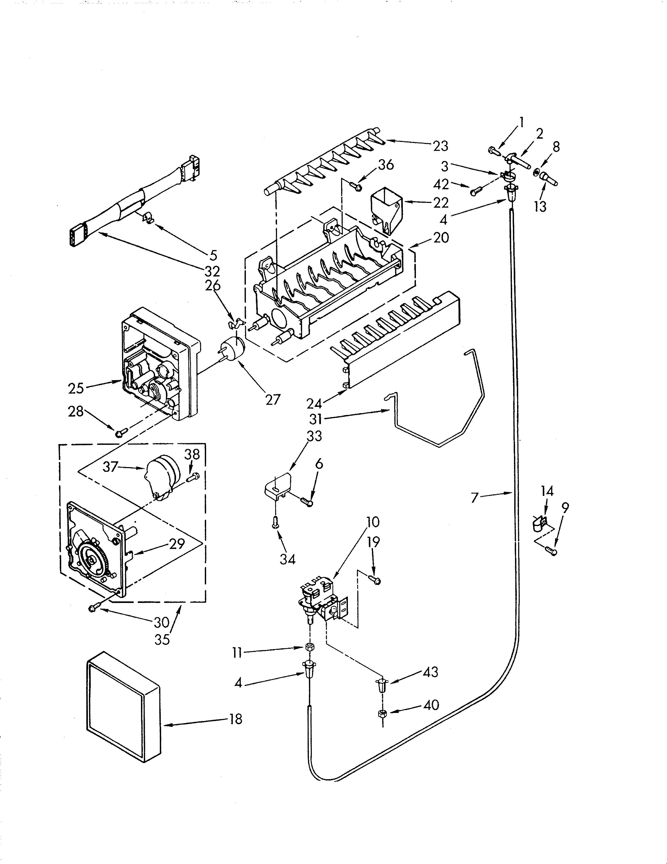 KitchenAid KSRS25QAWH01 icemaker diagram