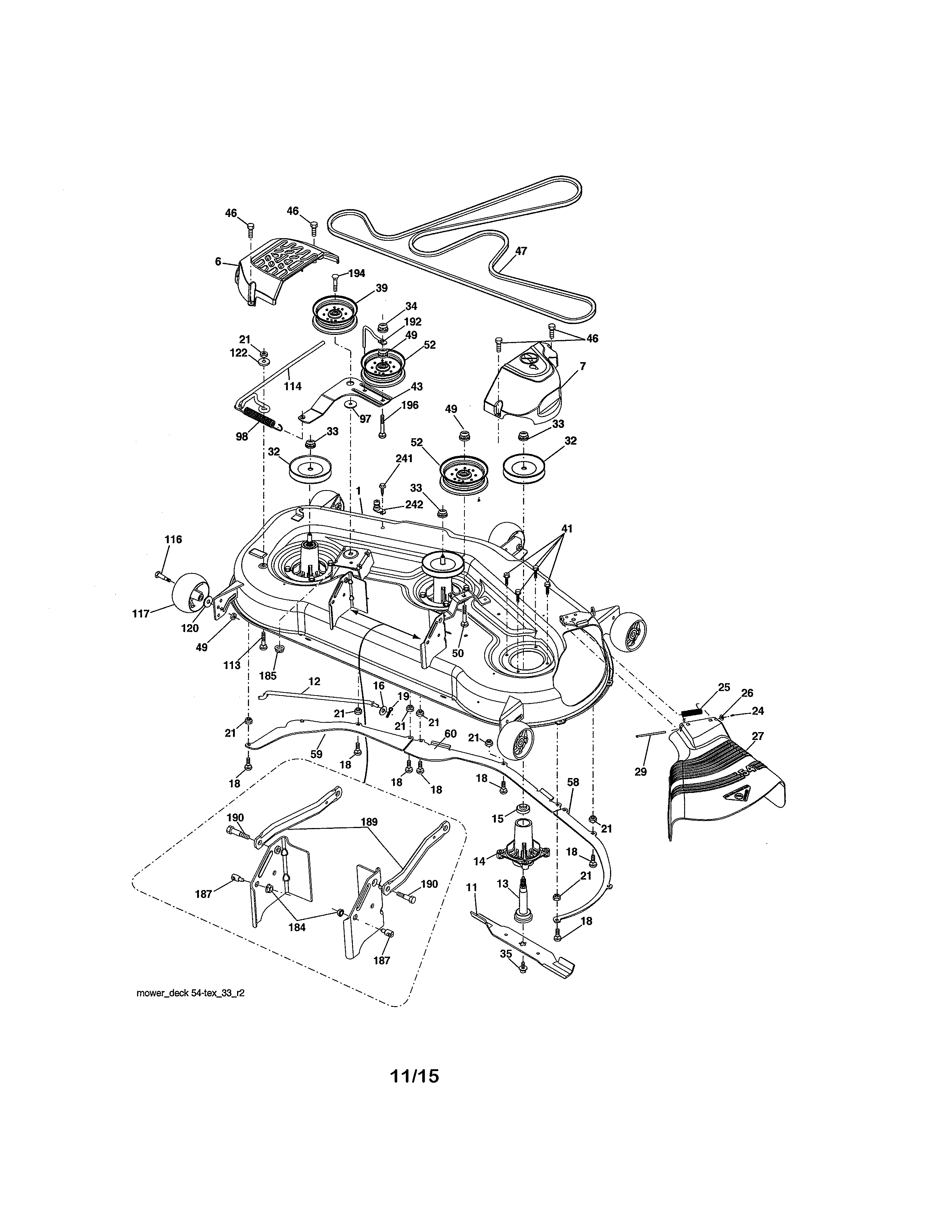 Craftsman 917204040 mower deck diagram