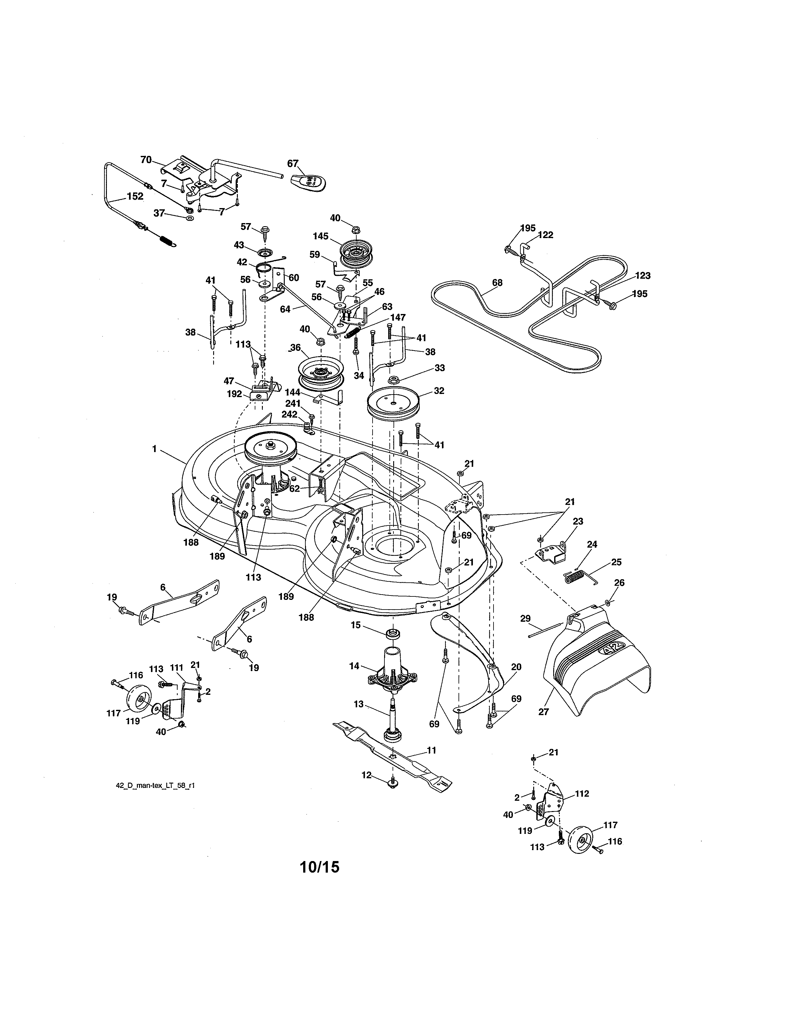 Craftsman 917250810 mower deck diagram
