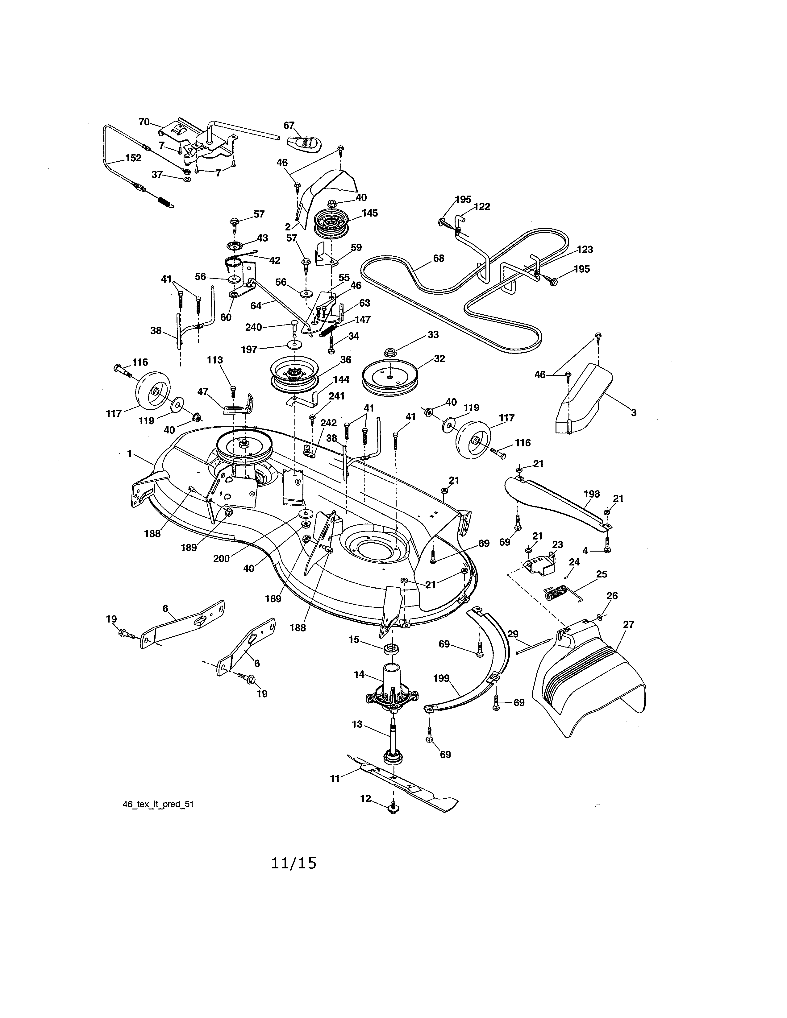 Craftsman 917250841 mower deck diagram