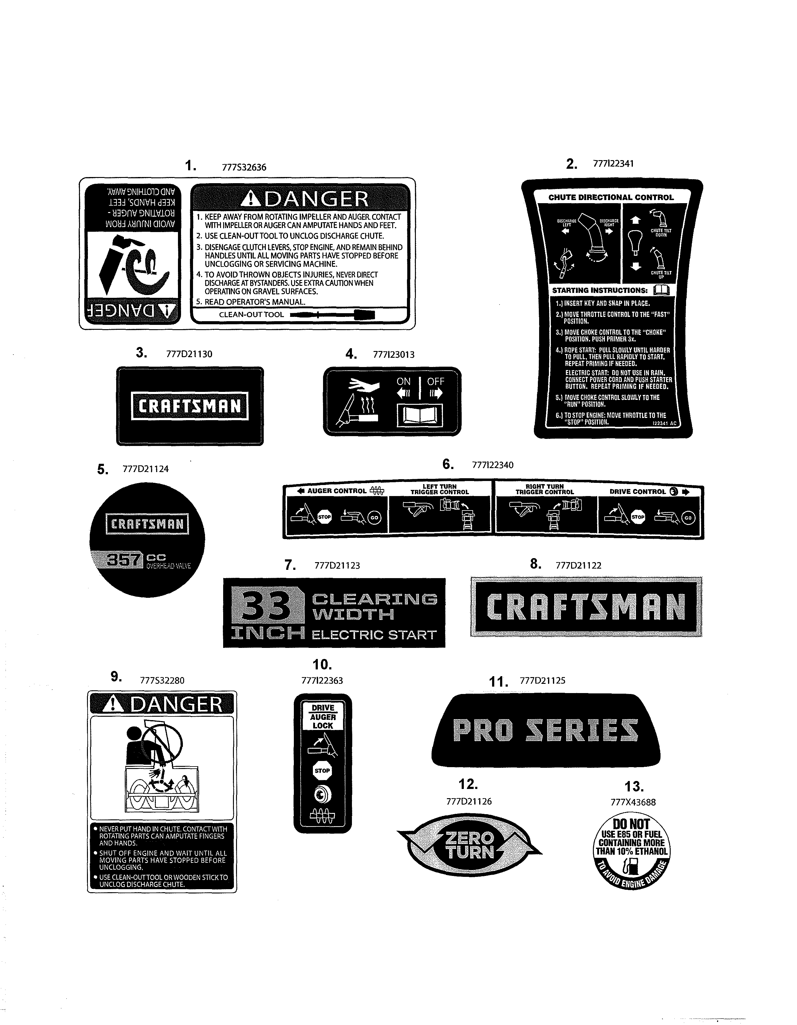 Craftsman 247888760 decals diagram