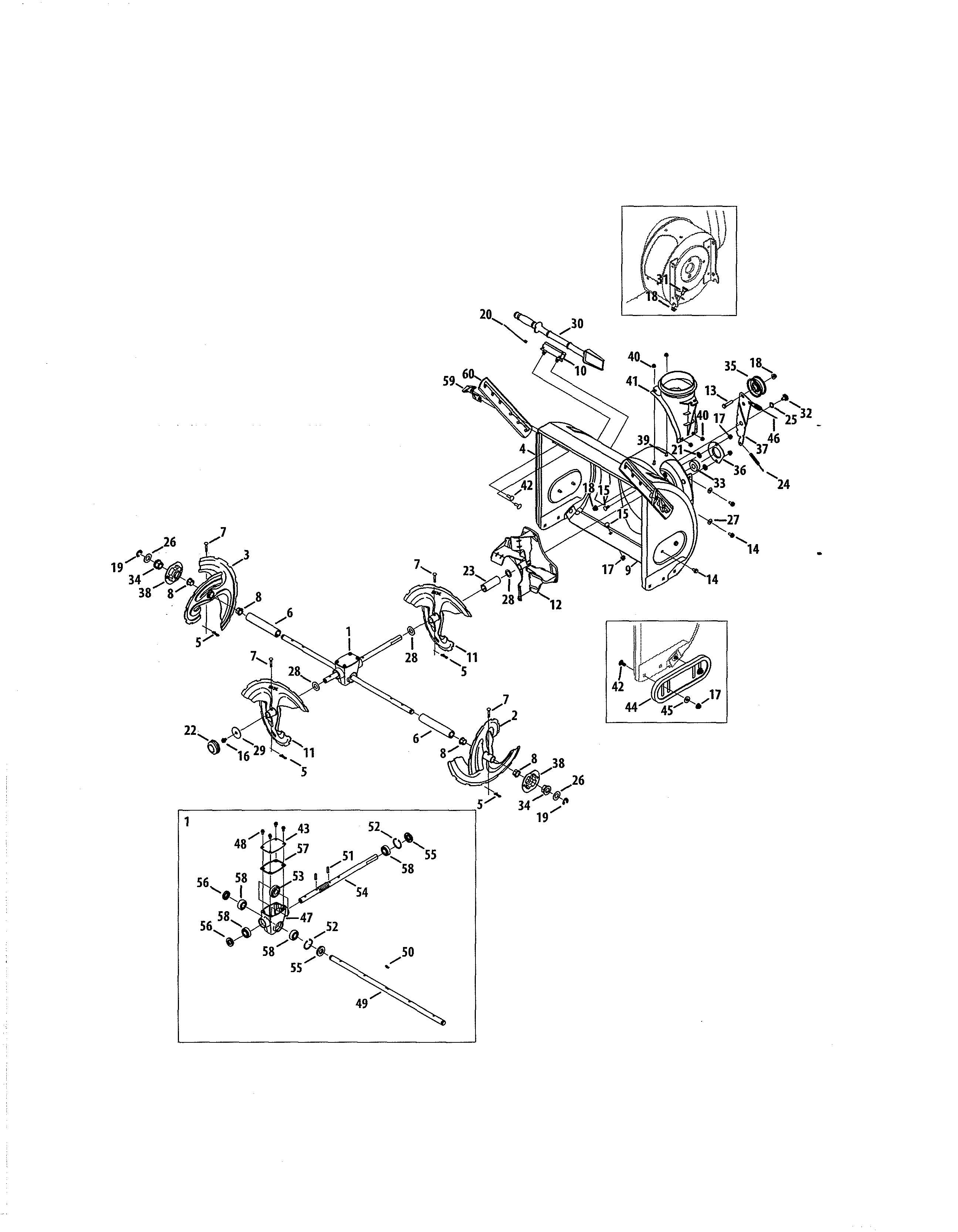 MTD 31AH55TQ799 gearbox/auger/spiral diagram