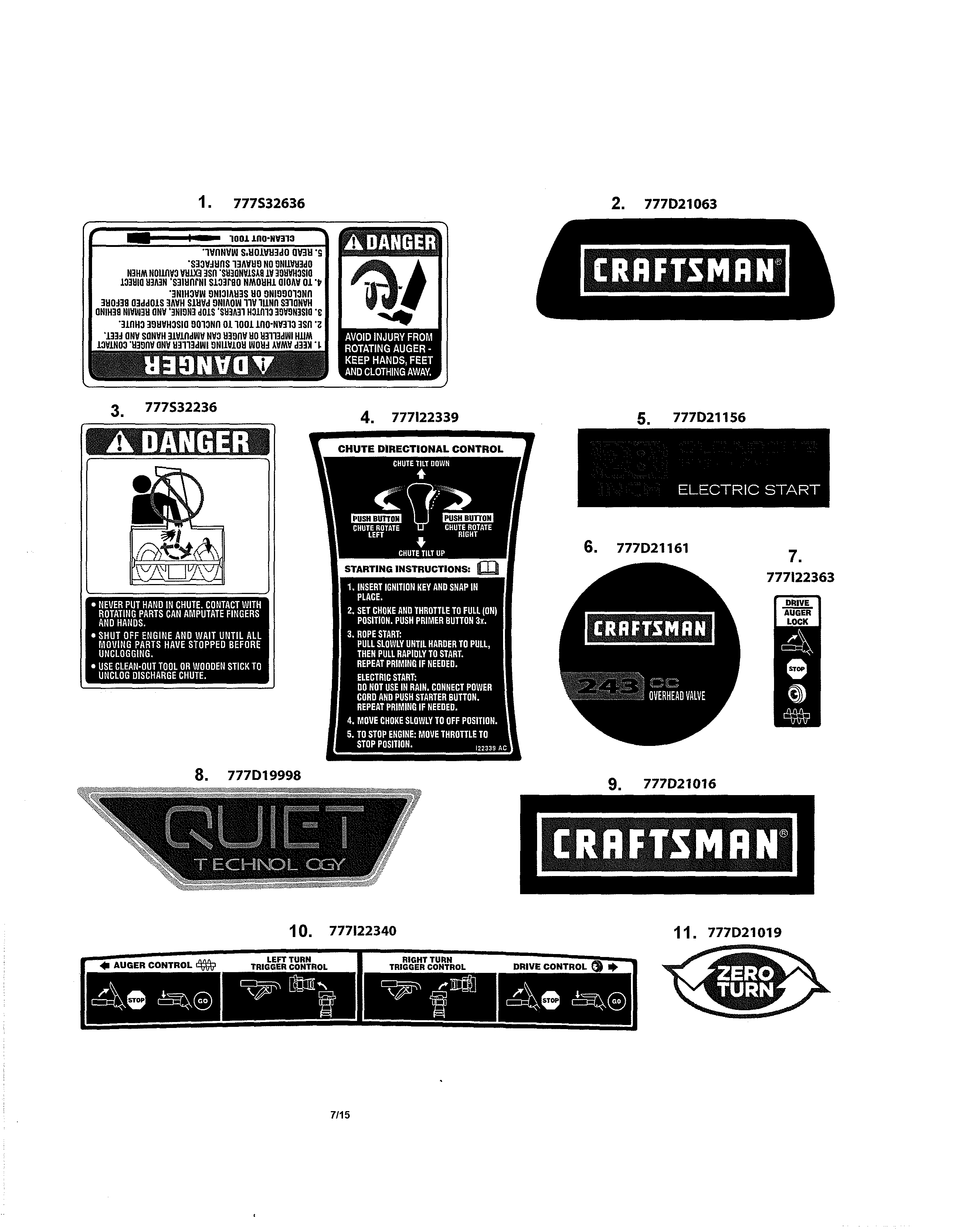 Craftsman 247883940 decals diagram