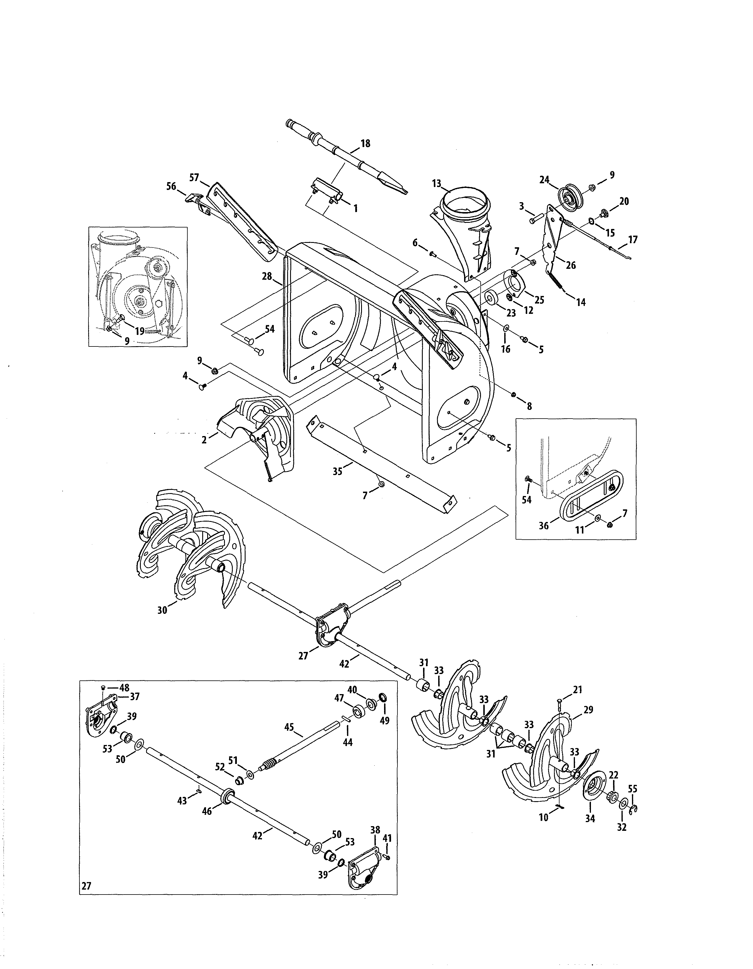 Craftsman 247883940 auger/spiral/gearbox diagram