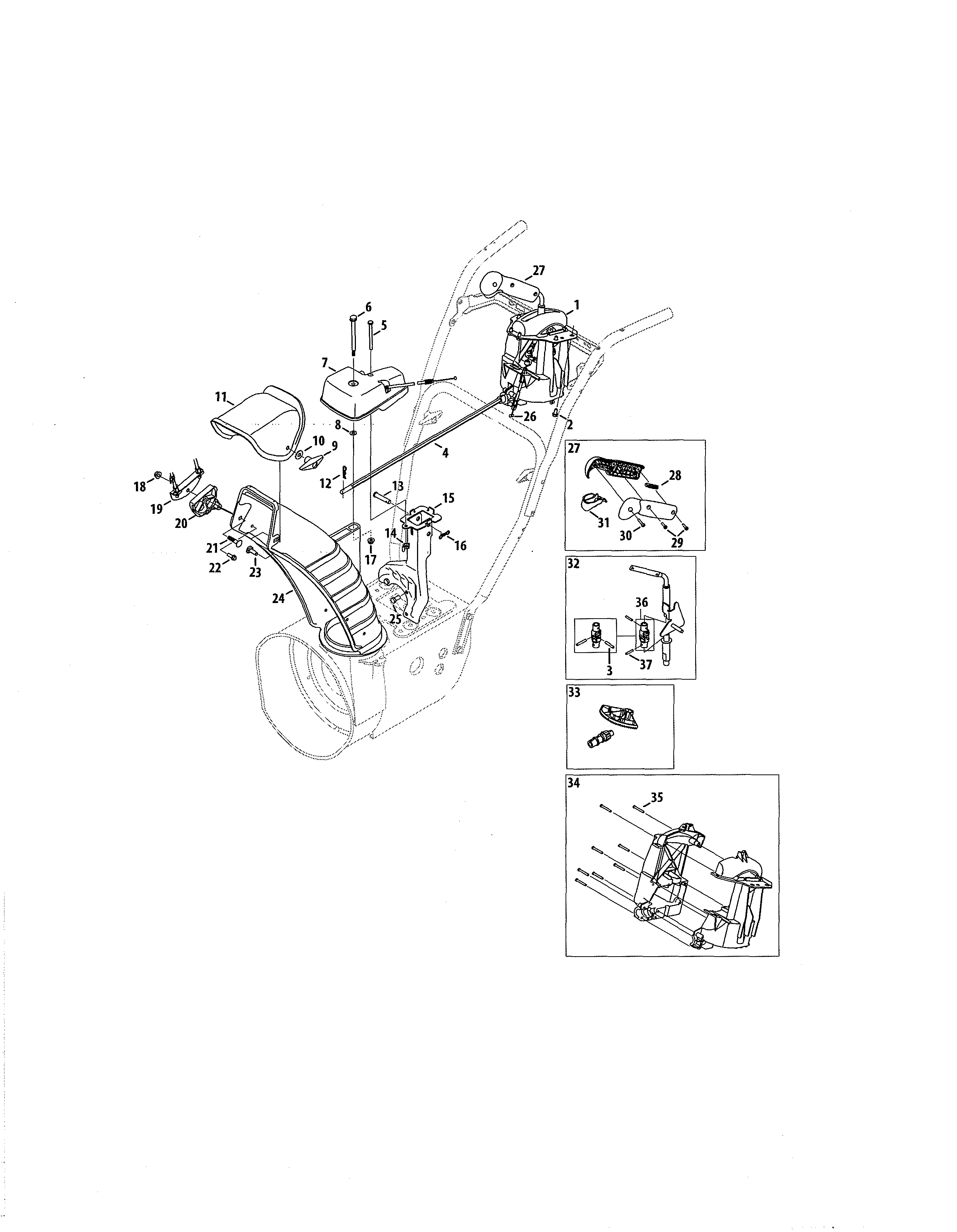 Craftsman 247883940 chute & control diagram