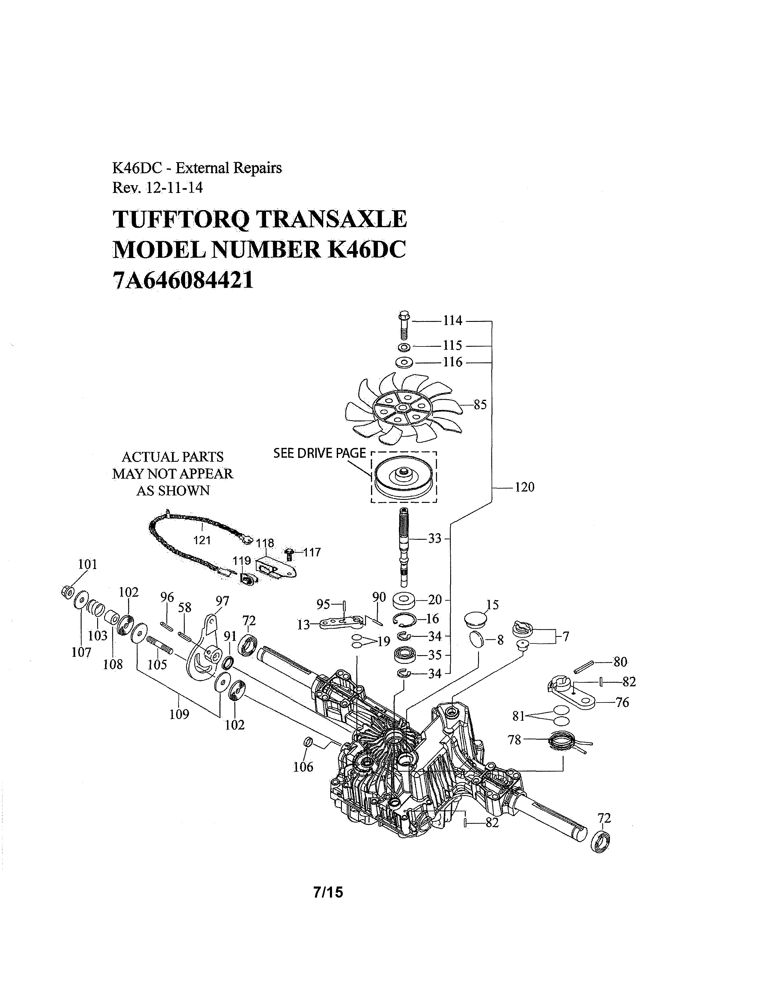 Craftsman 917989930 transaxle diagram