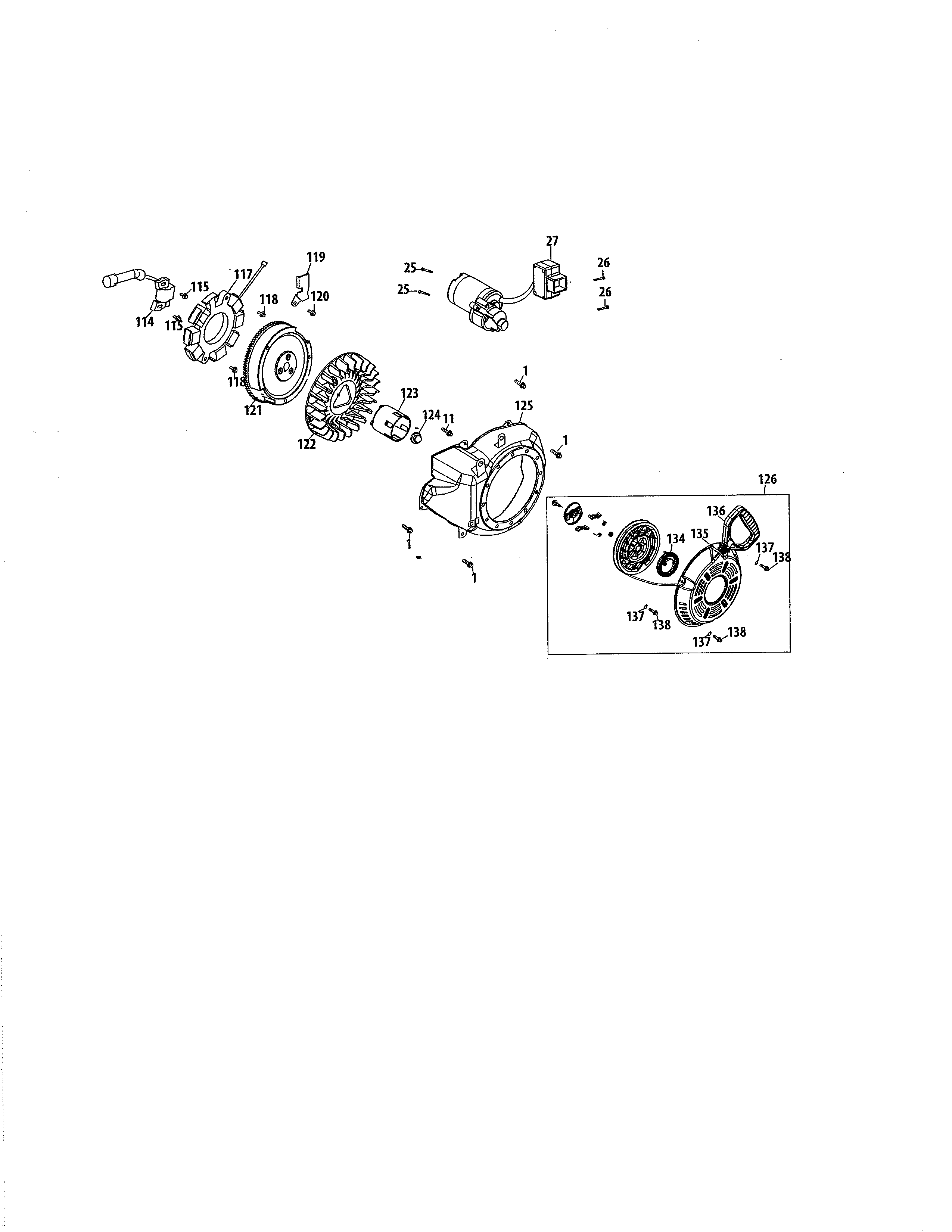 Craftsman 247883961 starter & blower housing diagram