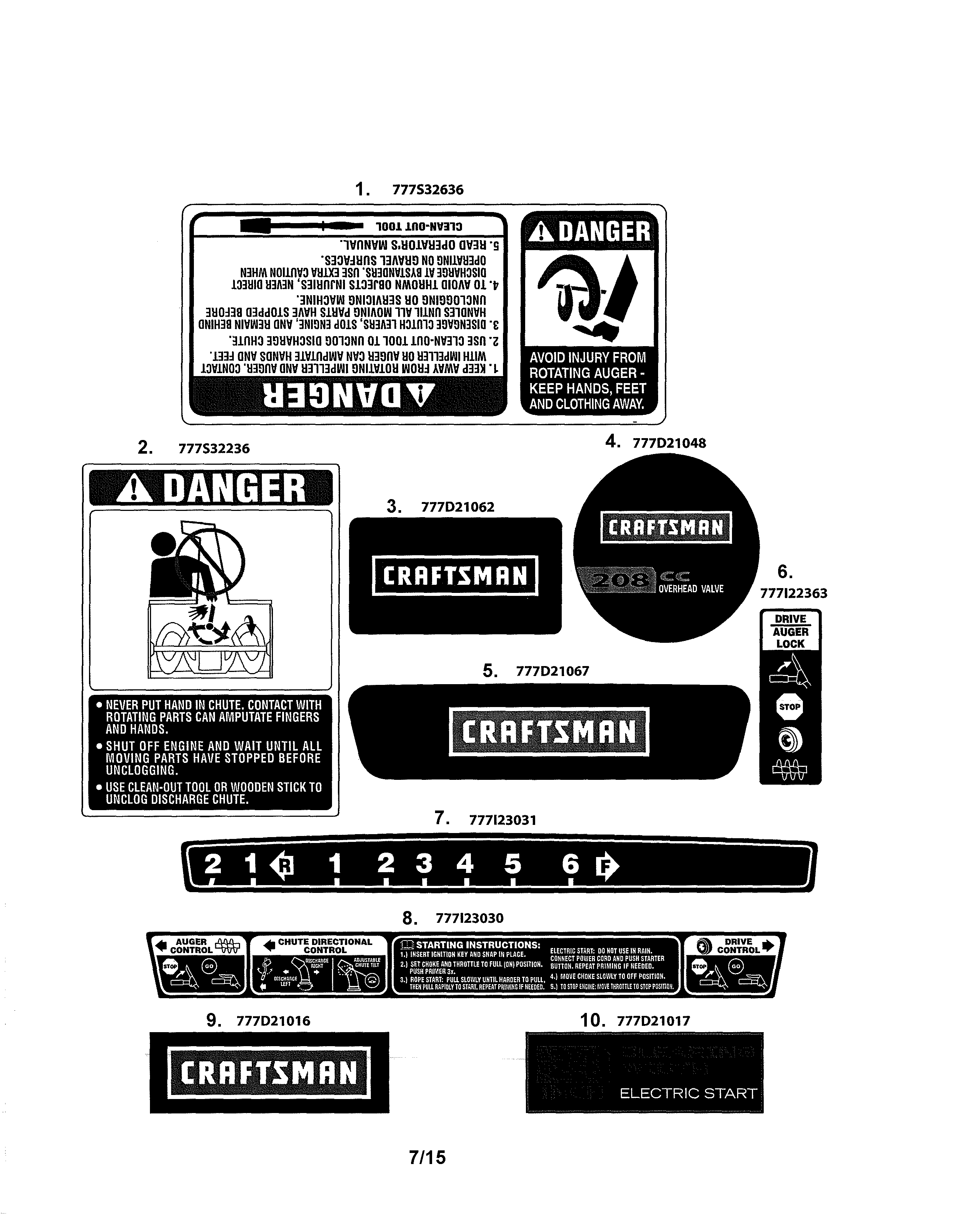 Craftsman 247881731 decals diagram