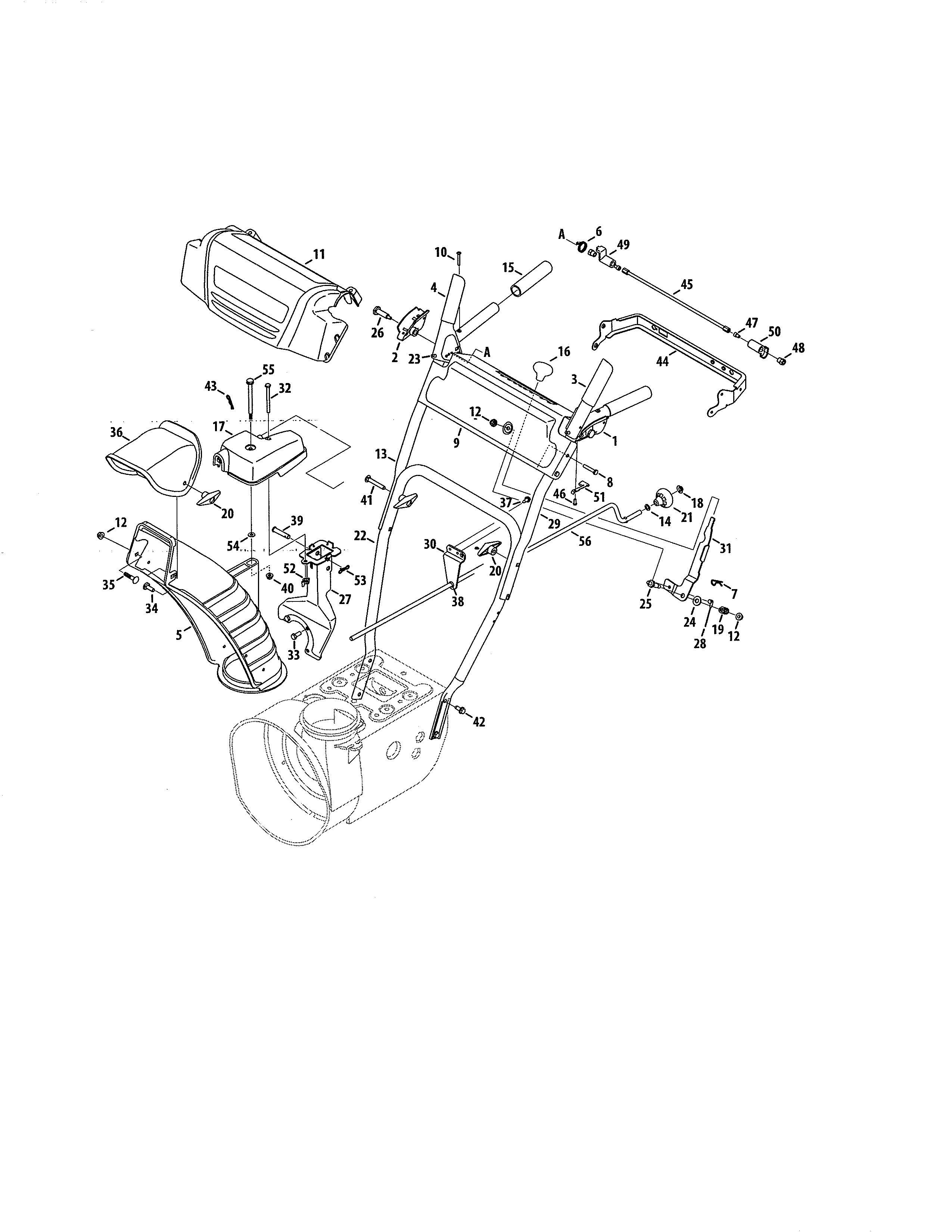 Craftsman 247881731 chute/handles diagram