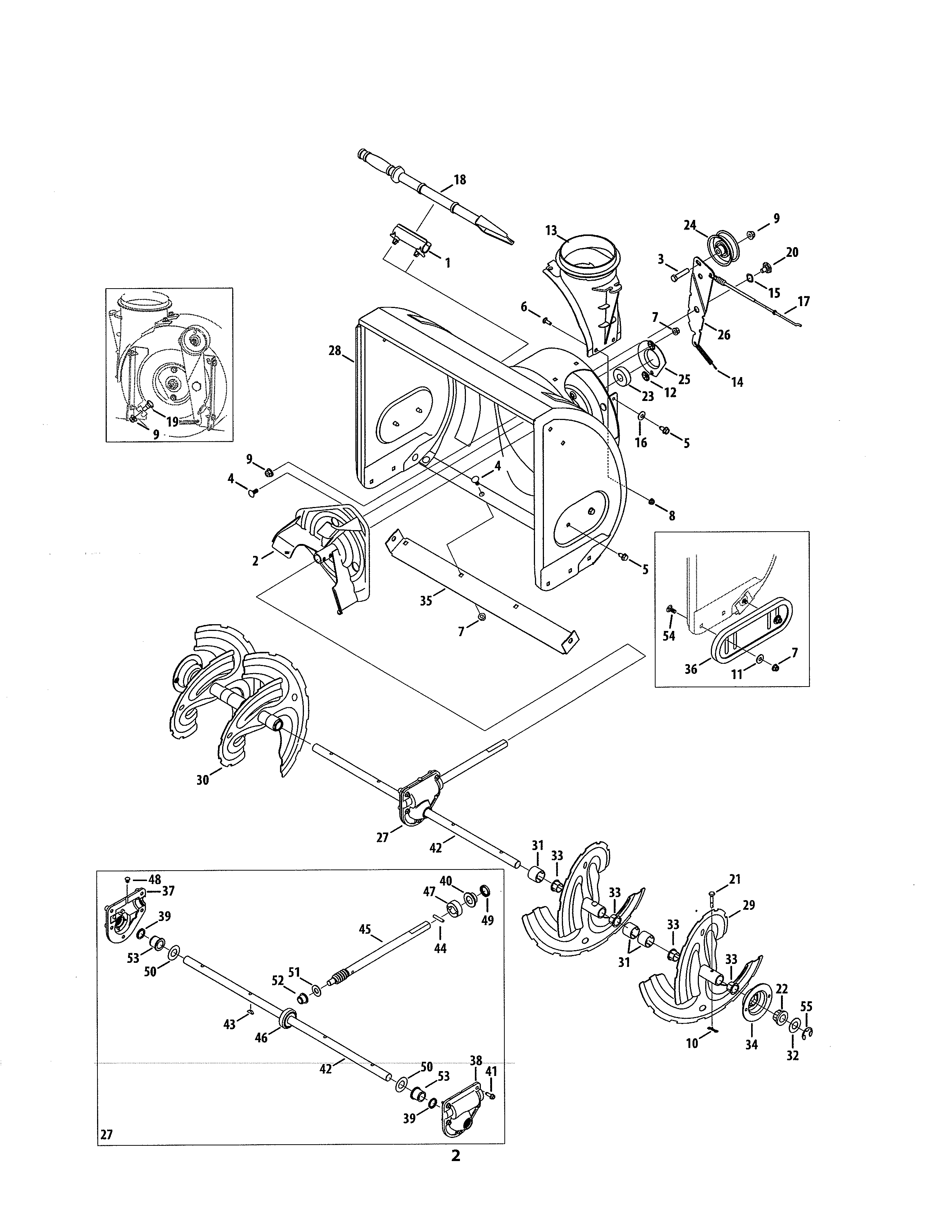 Craftsman 247886940 auger housing/spiral/gearbox diagram