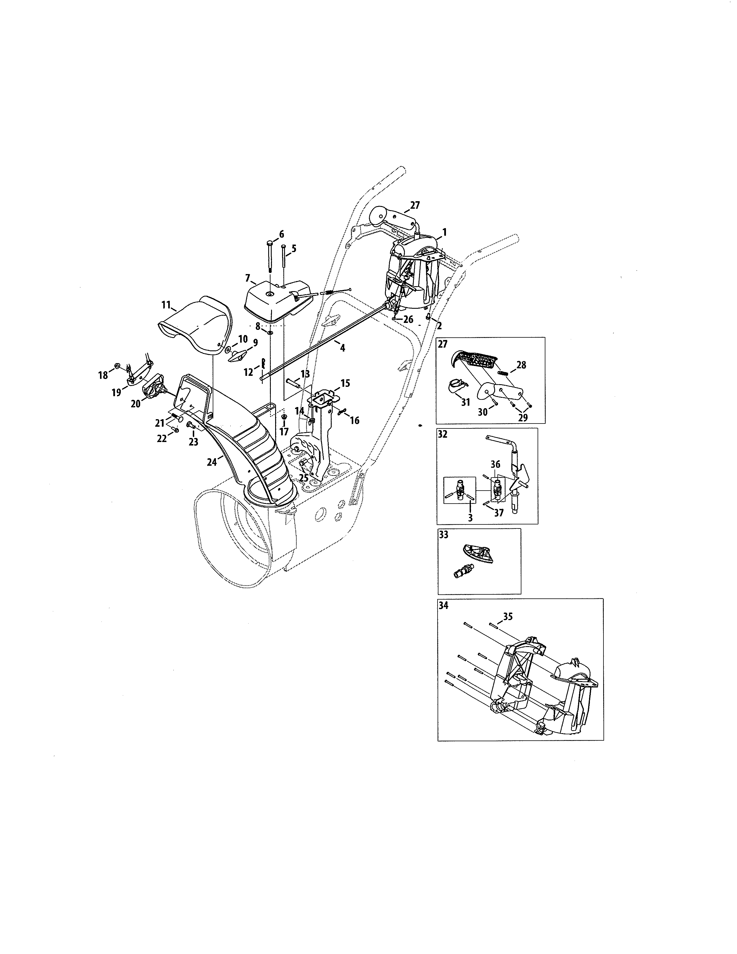 Craftsman 247886940 chute diagram