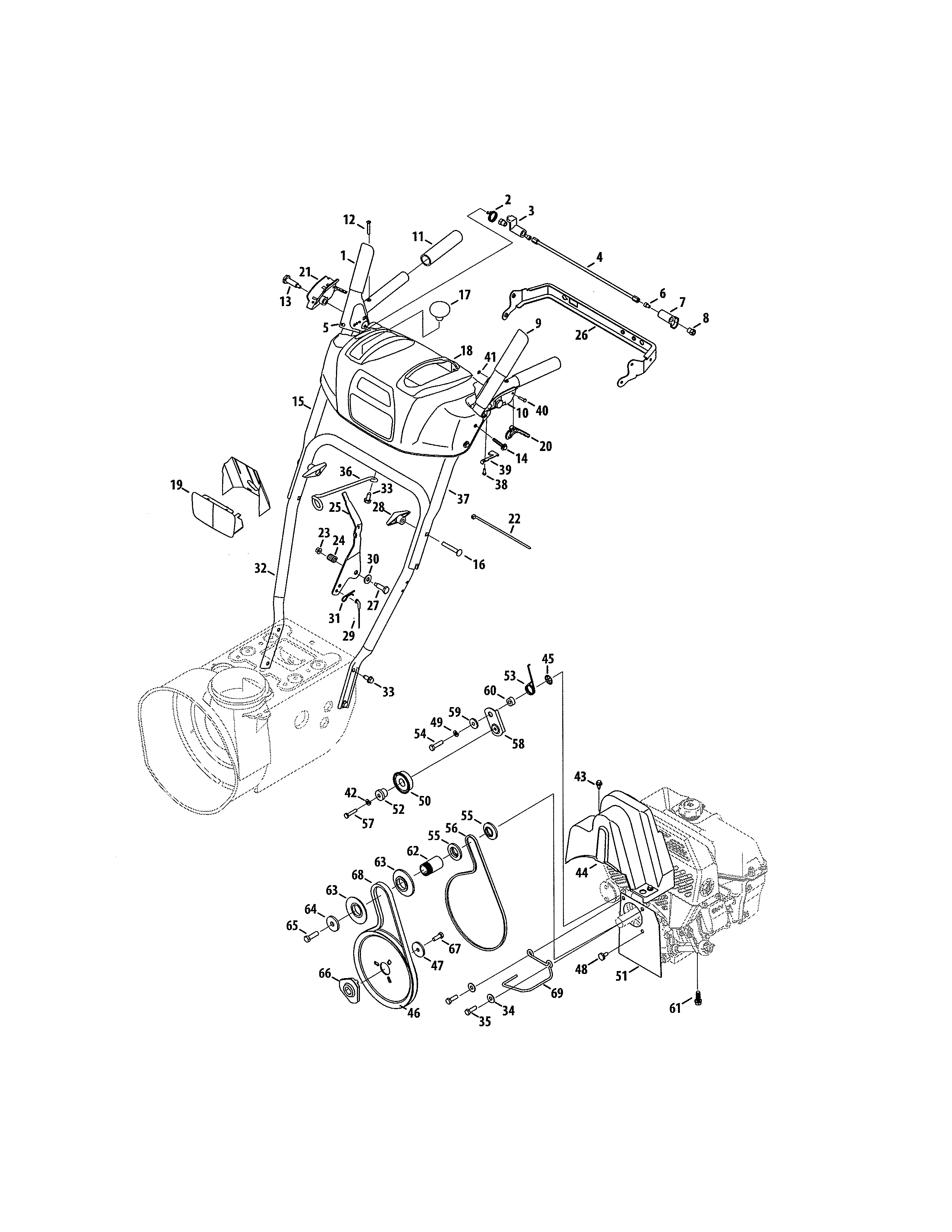 Craftsman 247886940 handles/belts diagram