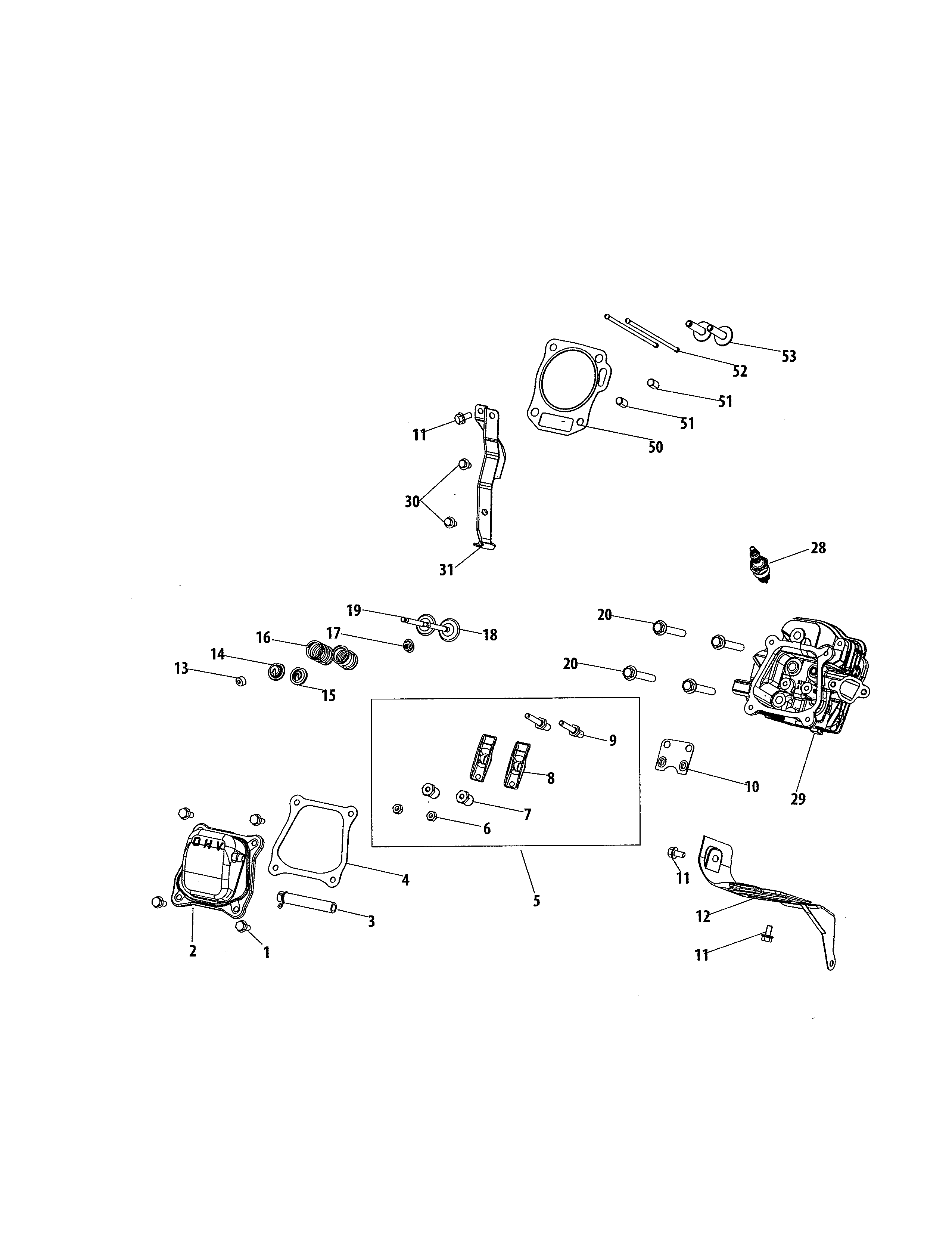 MTD 31S6BEE799 cylinder head diagram