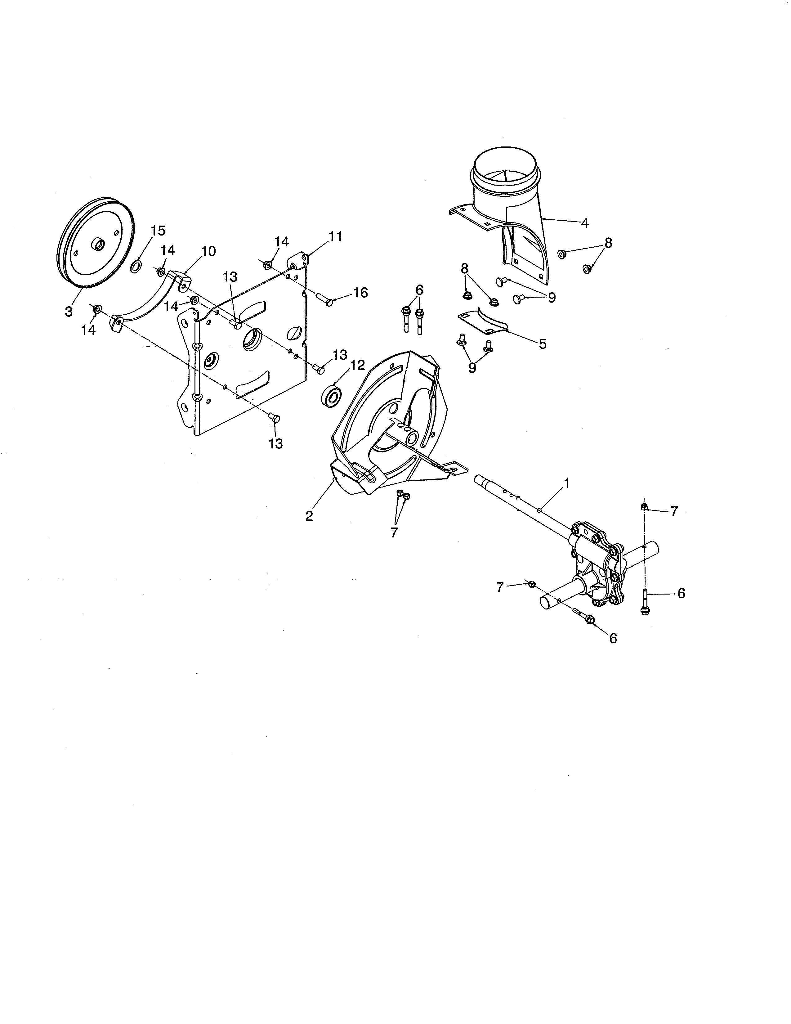 Husqvarna PA10530ES (96192008900) impeller/gearbox diagram