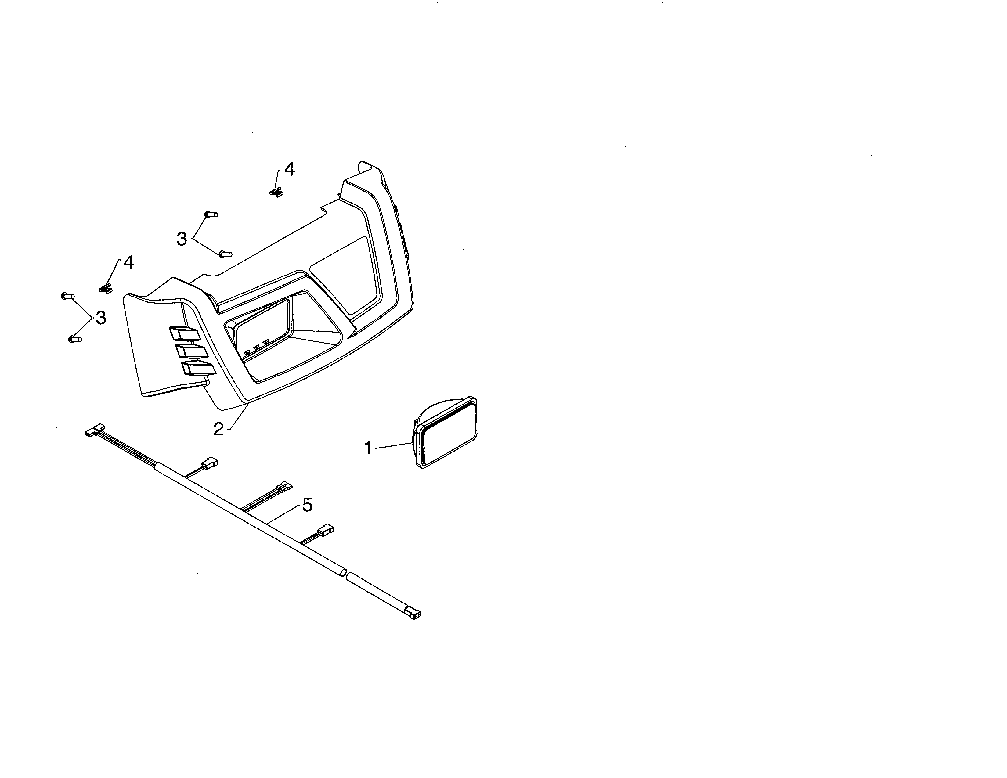Husqvarna PA10530ES (96192008900) flood headlight/console cover diagram