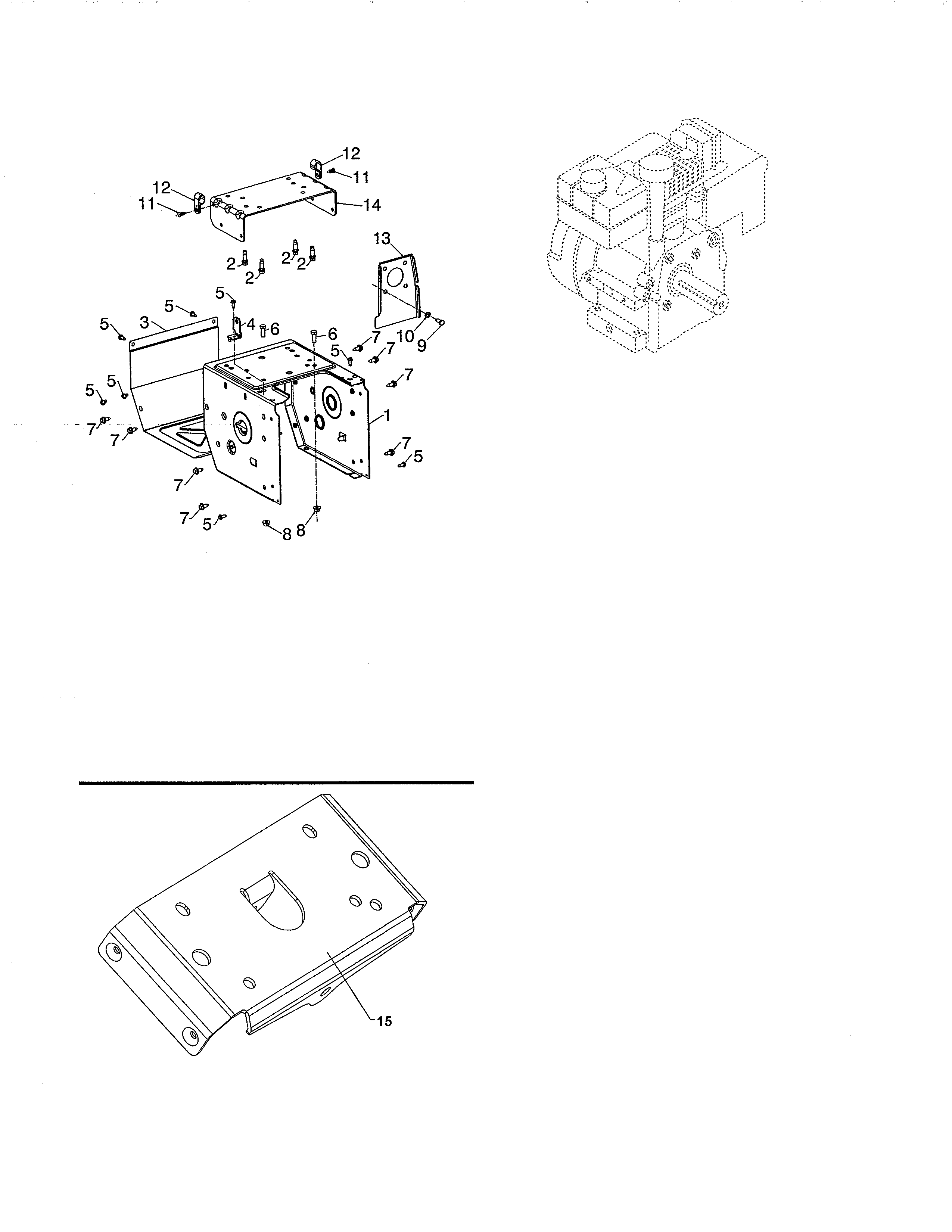 Husqvarna PA10530ES (96192008900) engine/frame cover/mounting plate diagram