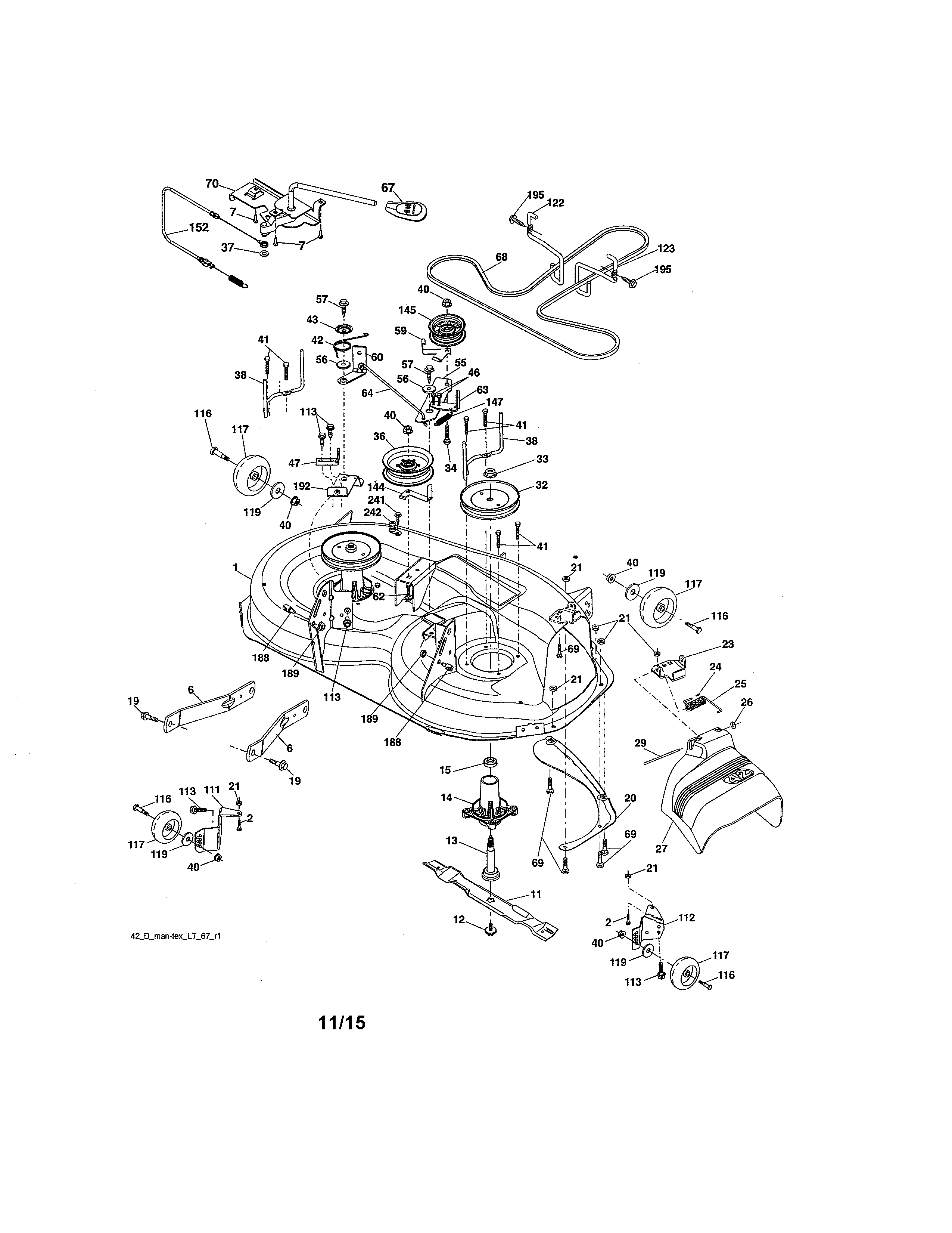 Craftsman 917203901 mower deck diagram