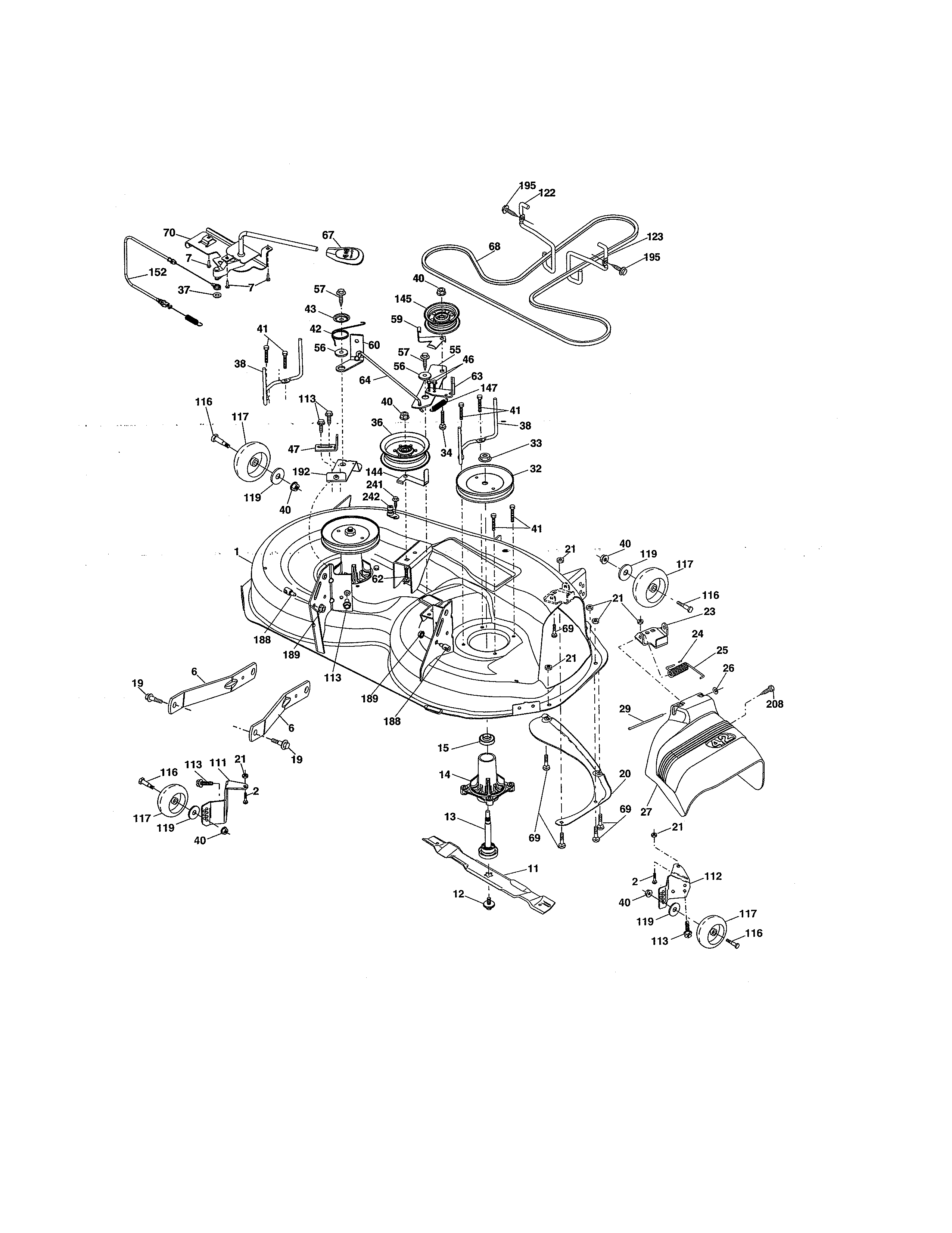 Craftsman 917254322 mower deck diagram