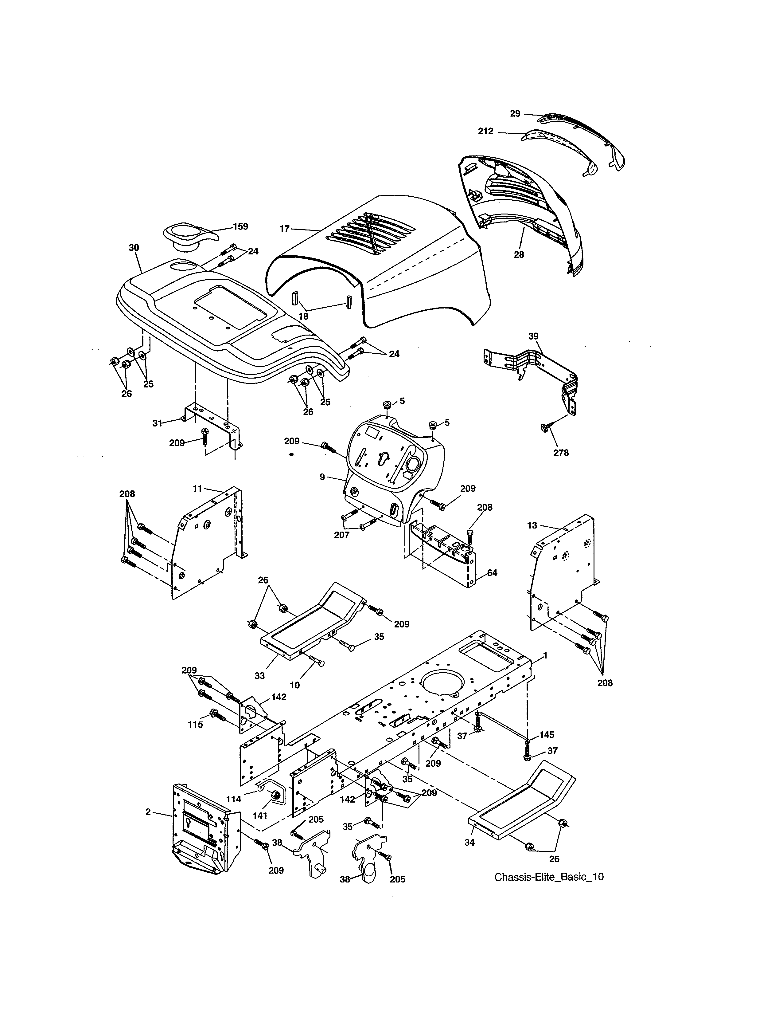 Craftsman 917986130 chassis & enclosures diagram