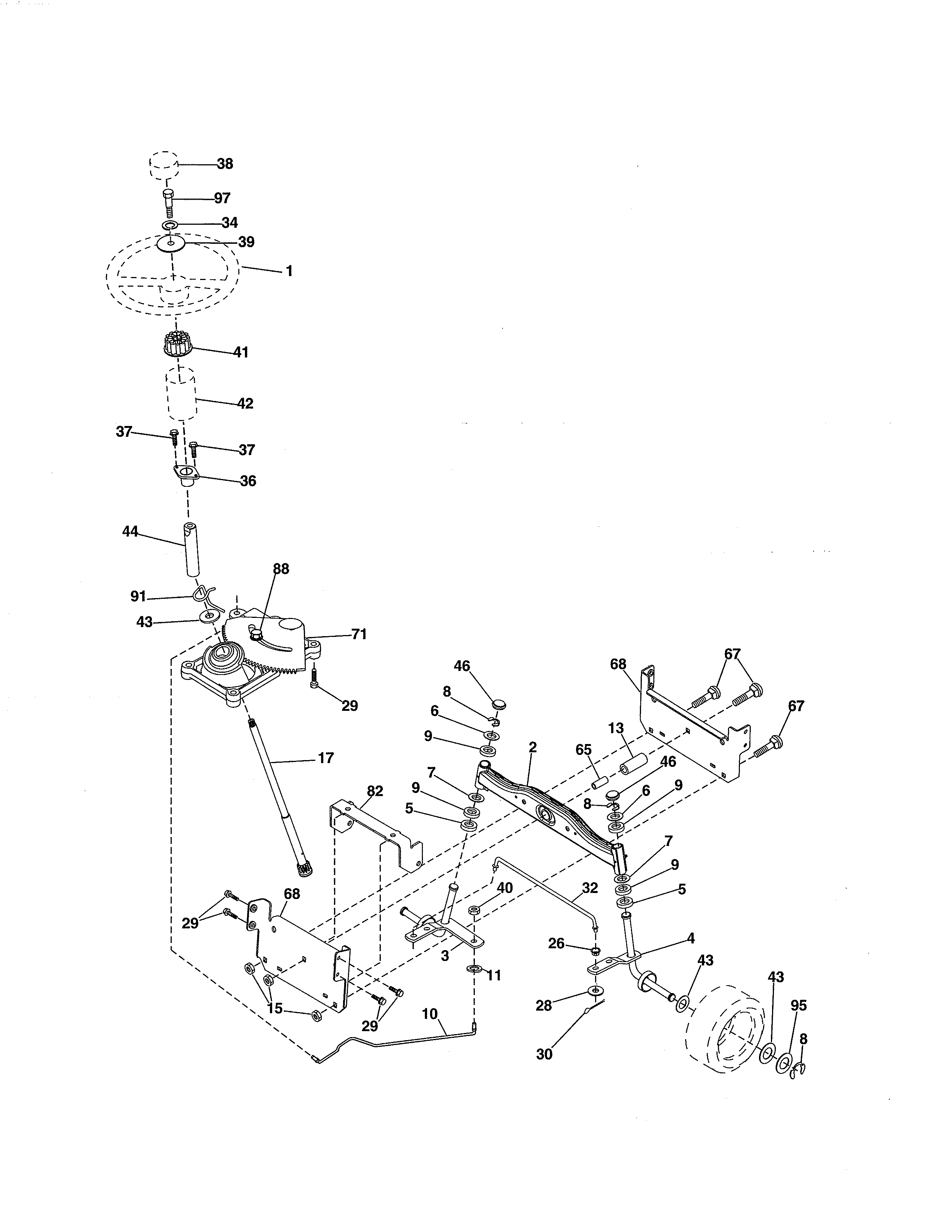 Craftsman 917986130 steering diagram