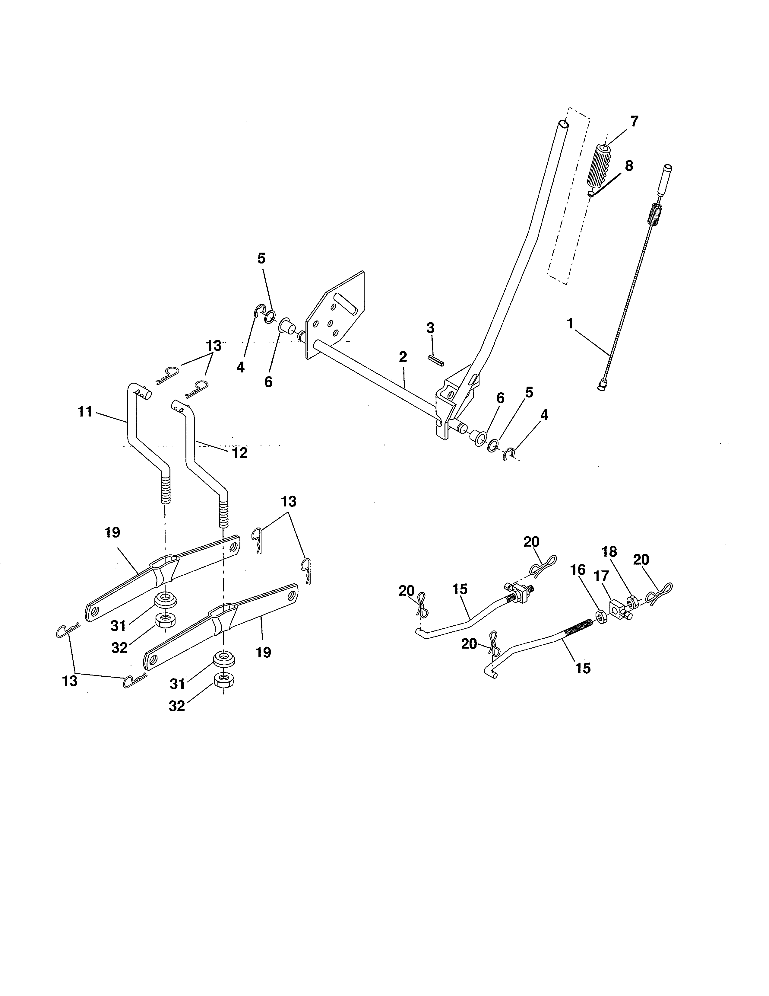 Craftsman 917986130 mower lift diagram