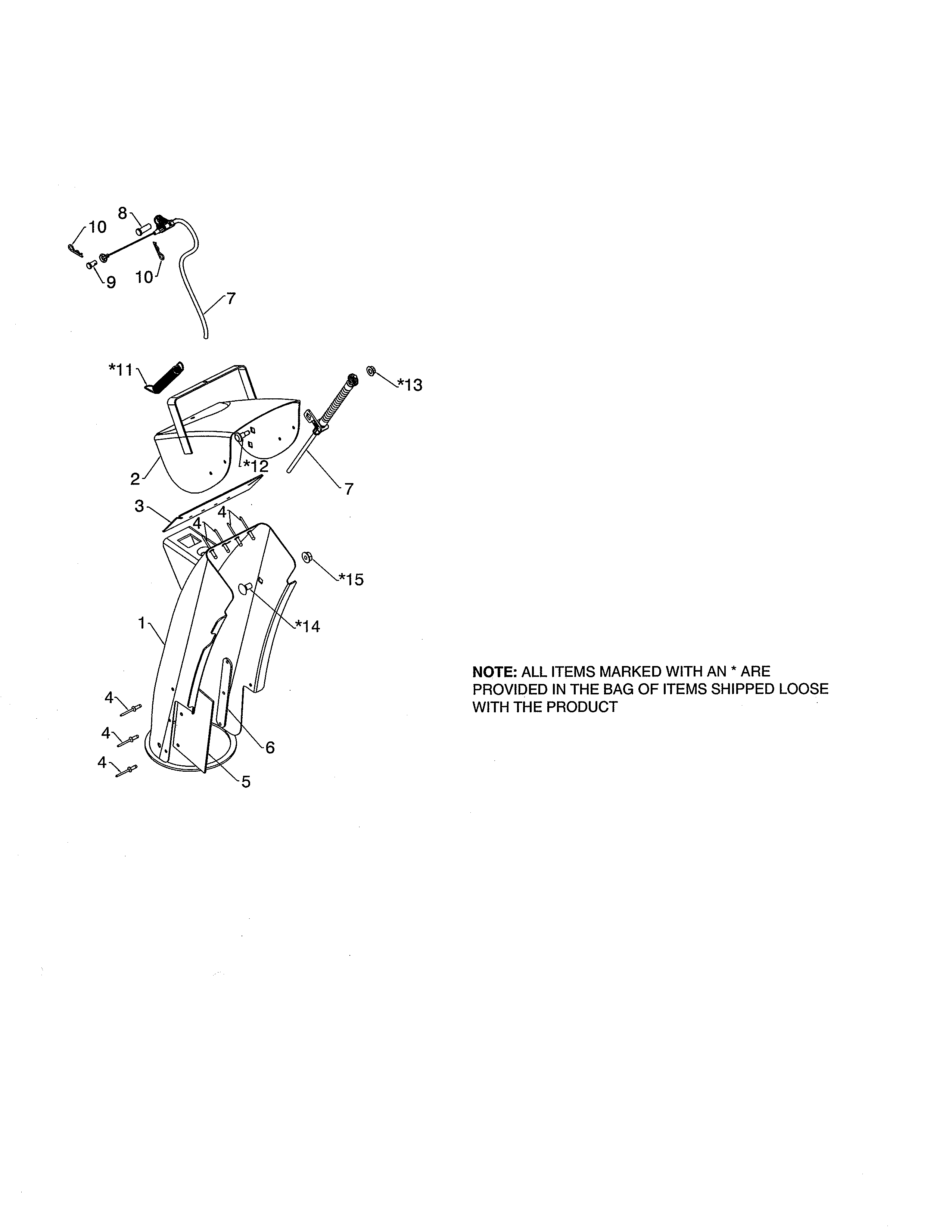 Poulan PR270A-96192009600 chute deflector diagram